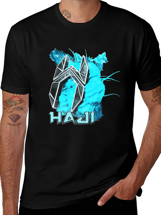 Abstract HAJI Graphic Black T-Shirt