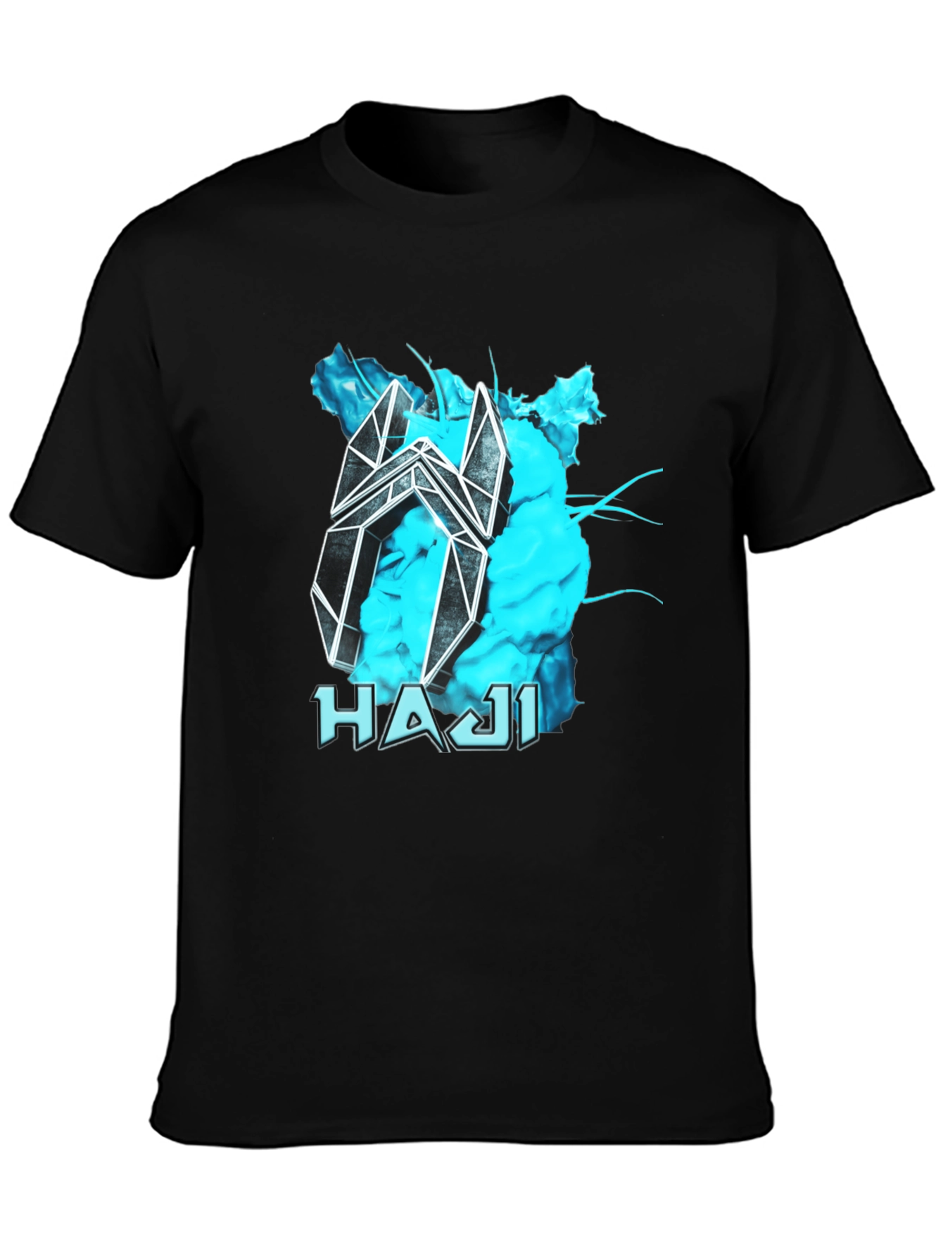 Abstract HAJI Graphic Black T-Shirt