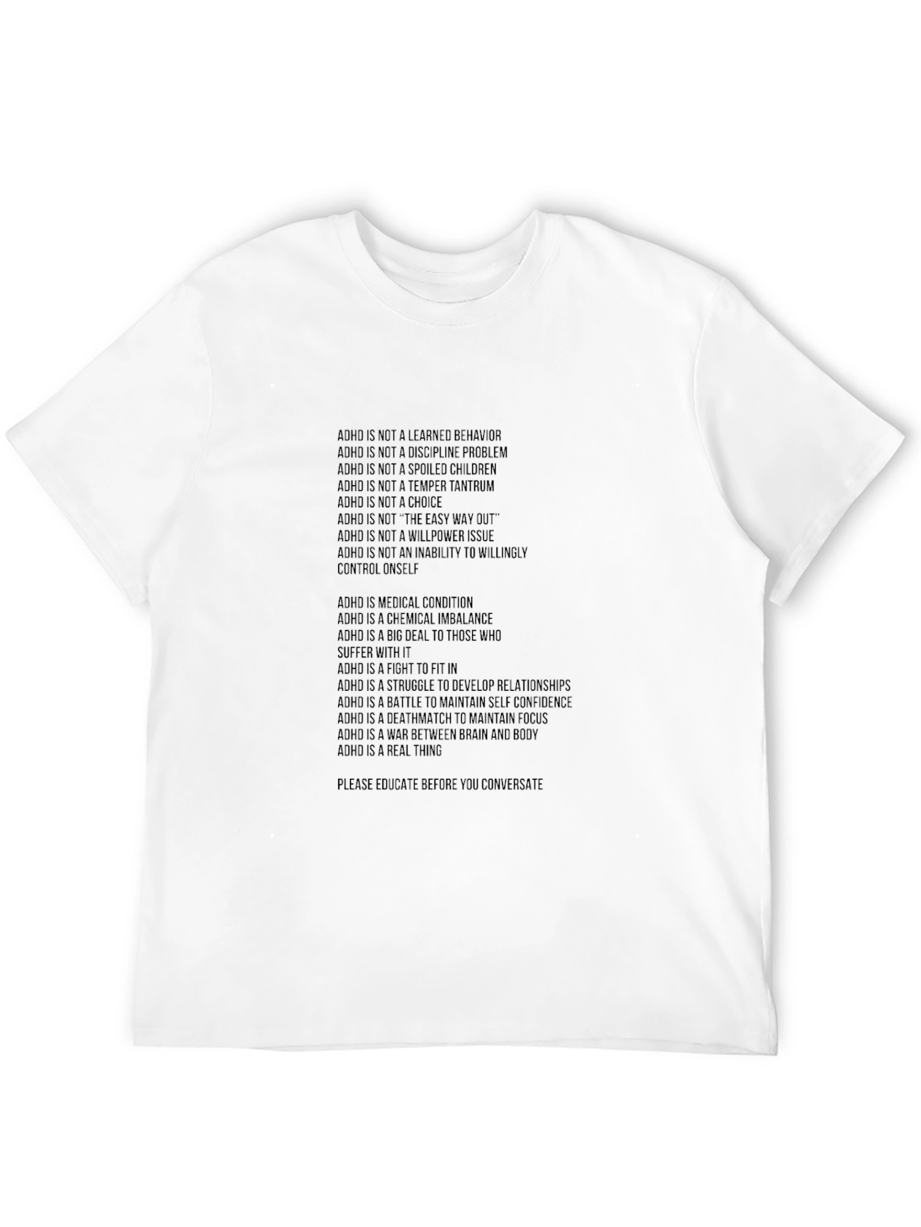 ADHD Awareness Graphic Tee - Black Unisex
