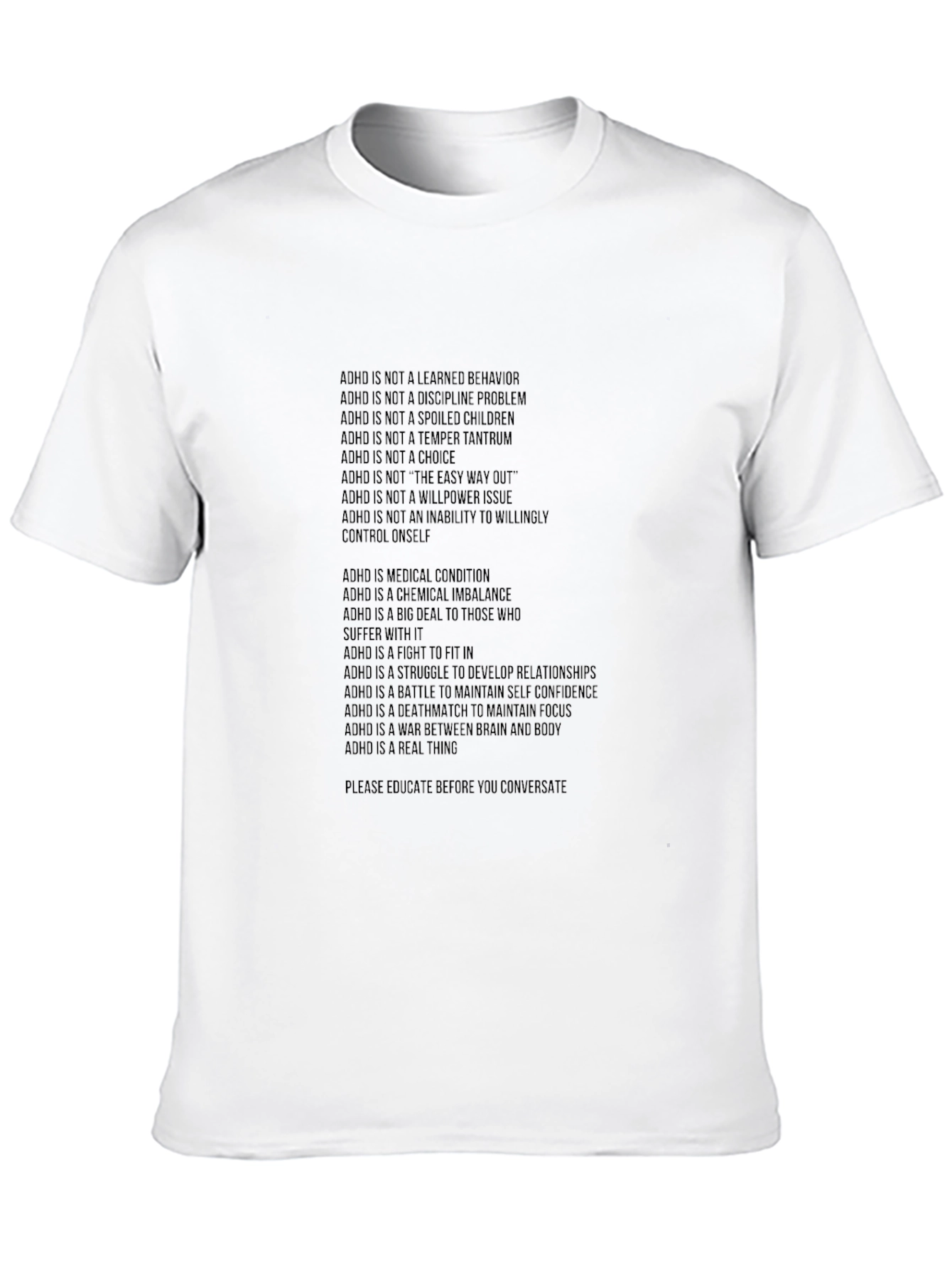 ADHD Awareness Graphic Tee - Black Unisex