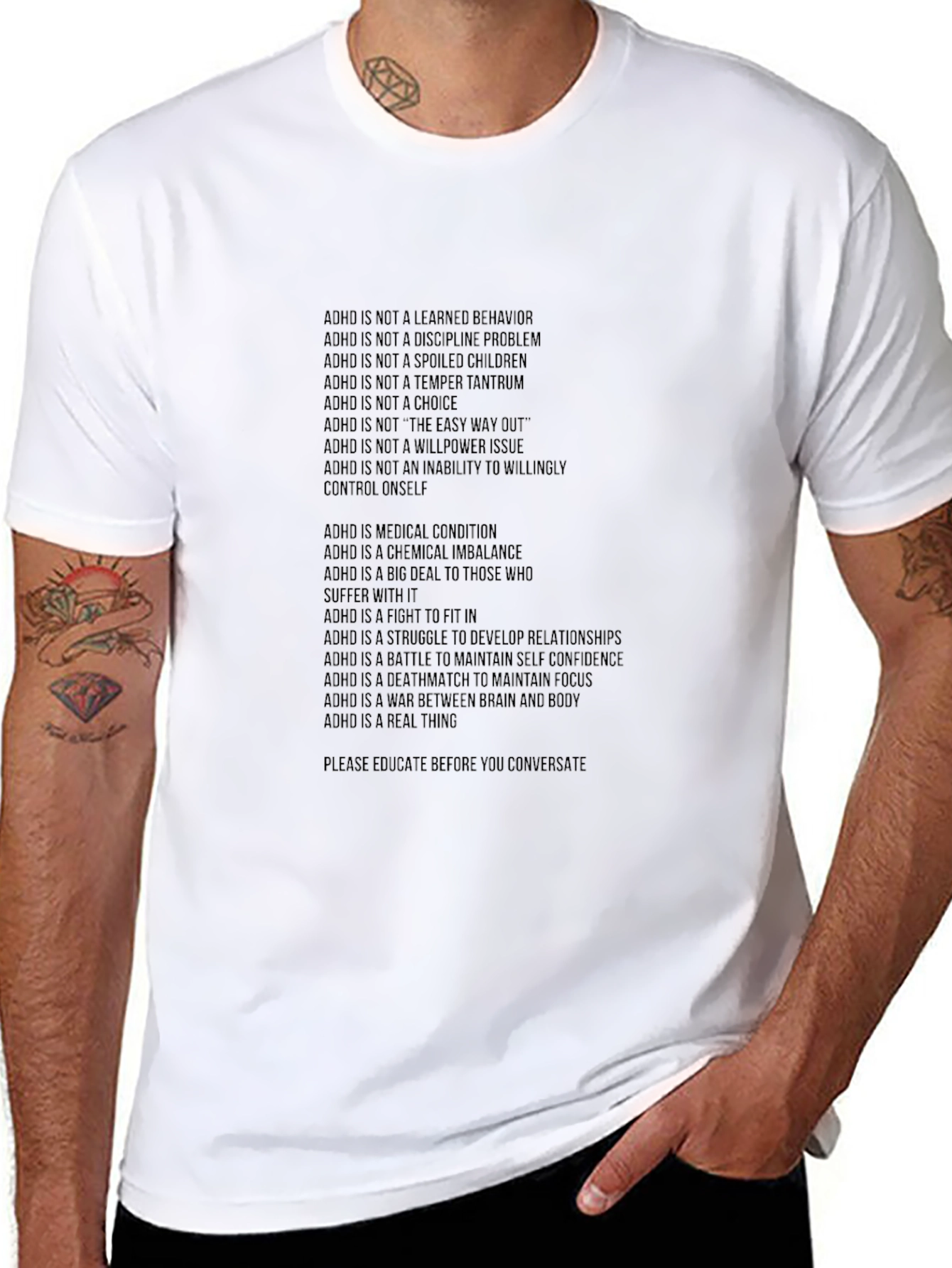 ADHD Awareness Graphic Tee - Black Unisex