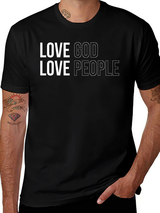 Love God Love People Graphic Tee - Black