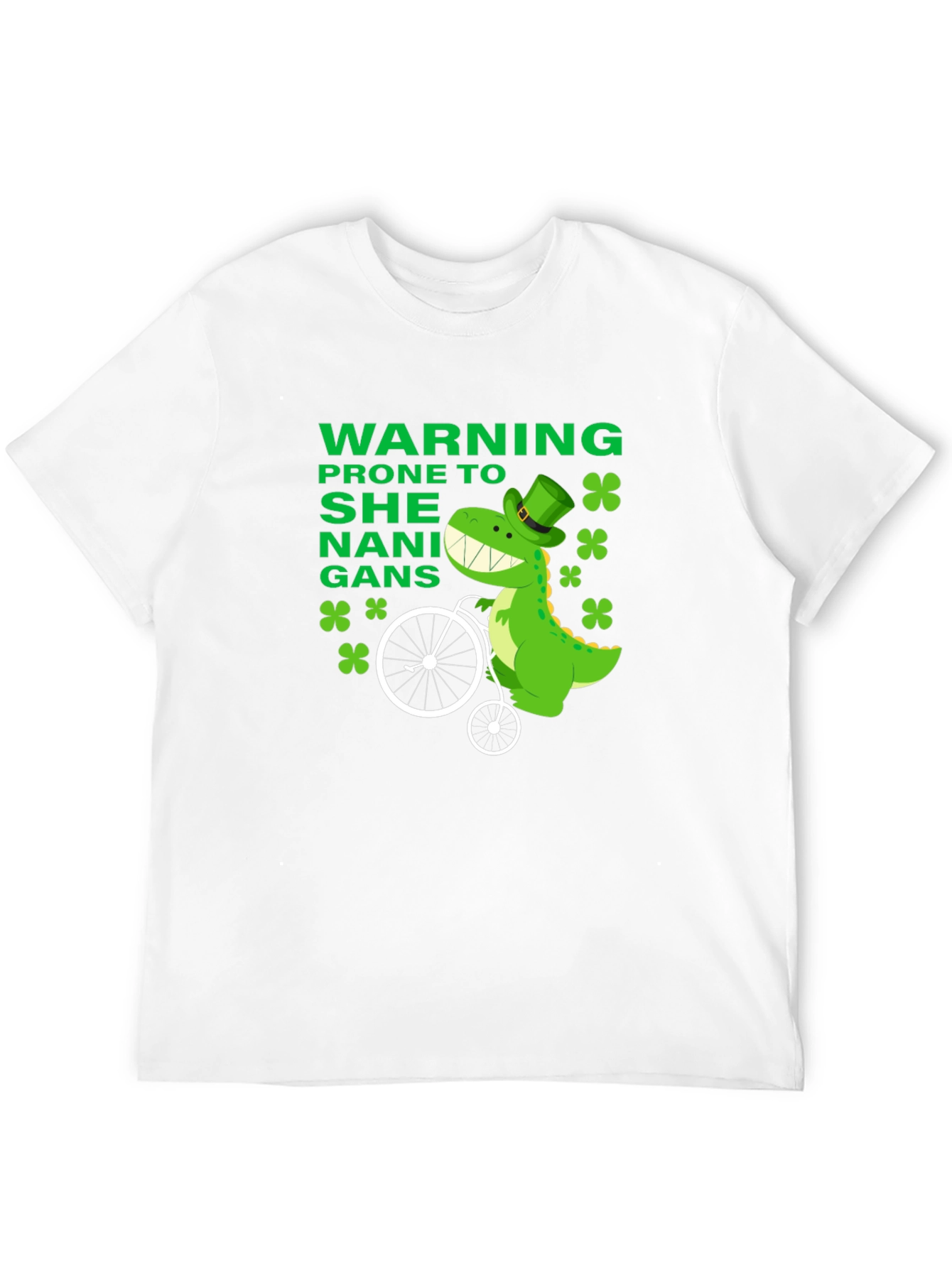 Funny St. Patricks Day Dinosaur Shenanigans T-Shirt