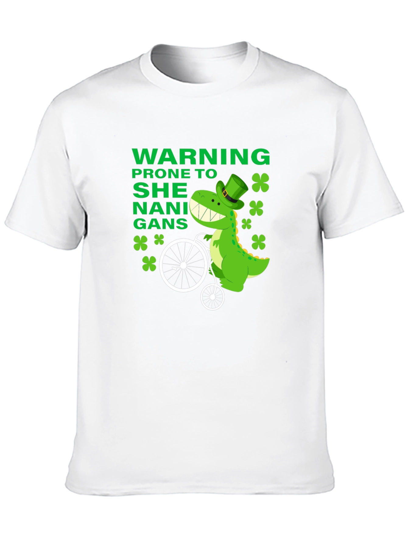 Funny St. Patricks Day Dinosaur Shenanigans T-Shirt