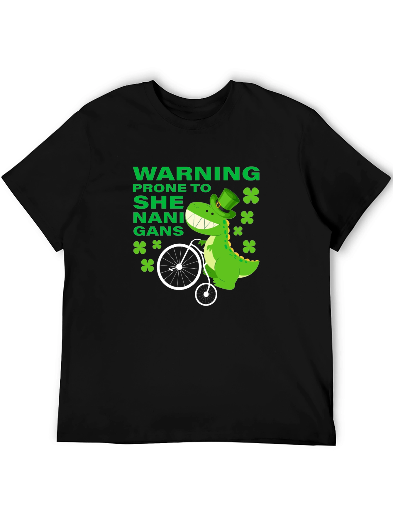 Funny St. Patricks Day Dinosaur Shenanigans T-Shirt