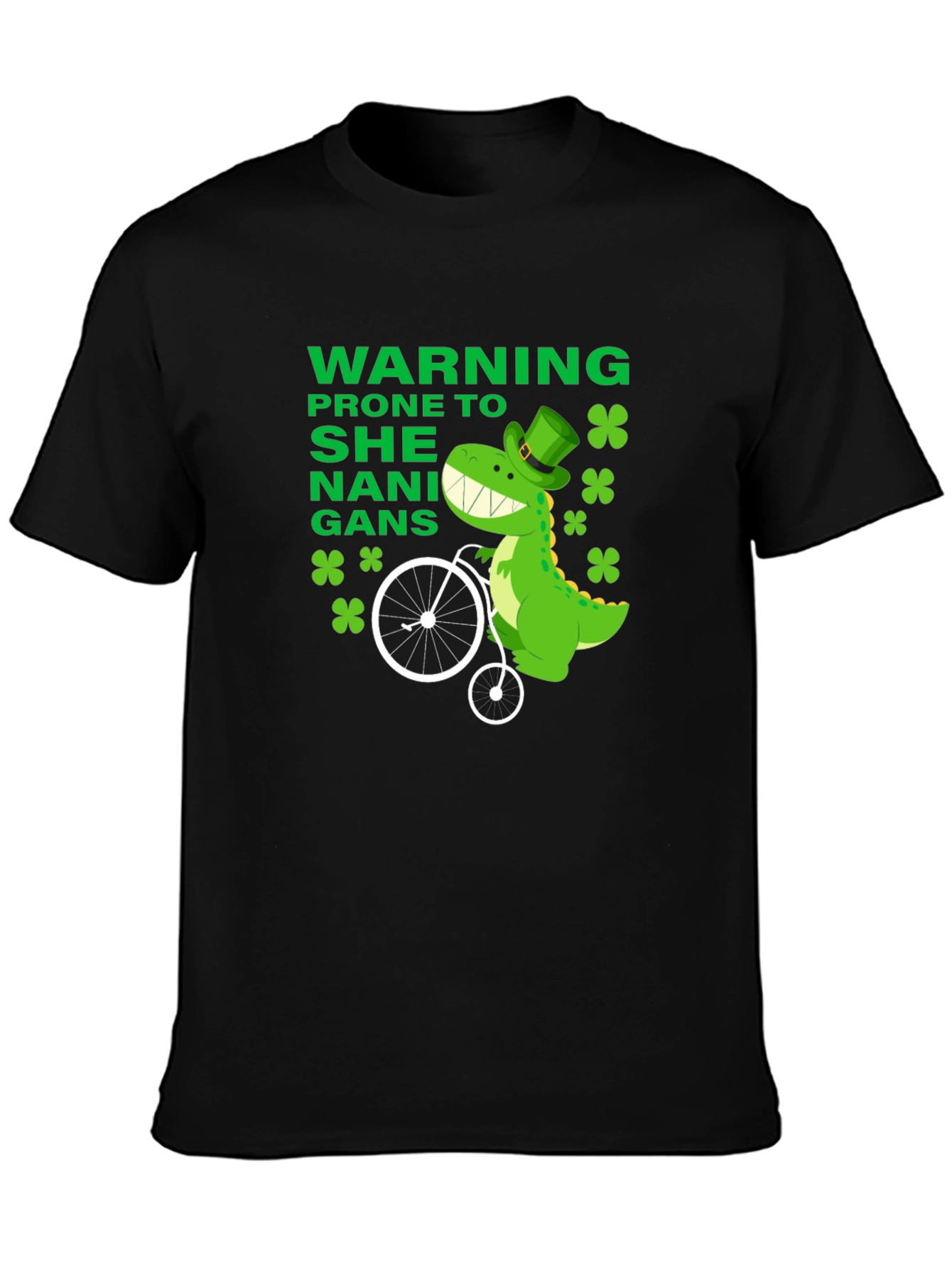 Funny St. Patricks Day Dinosaur Shenanigans T-Shirt