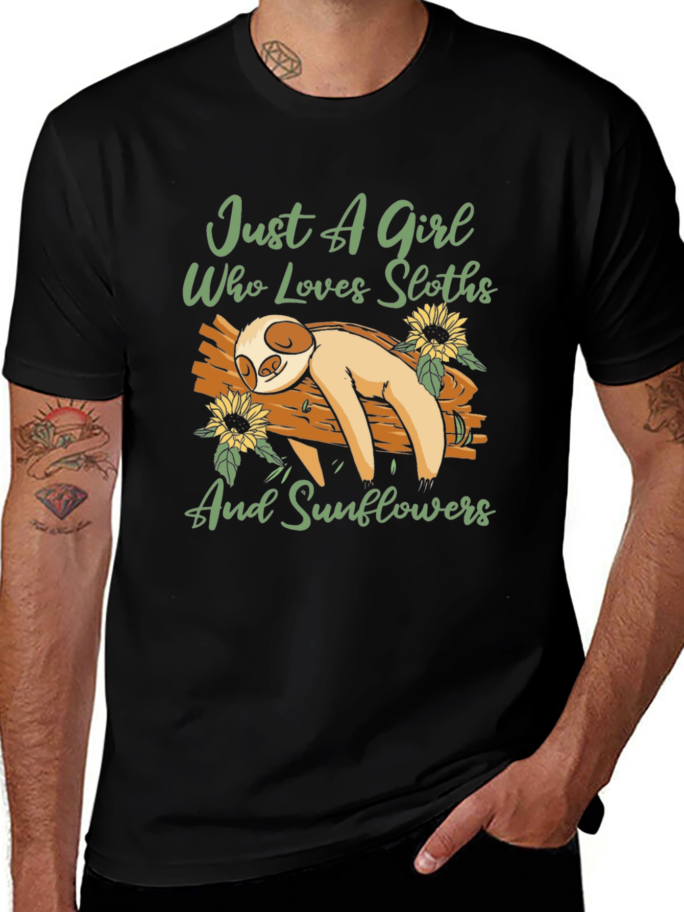 Sloth & Sunflower Graphic T-Shirt