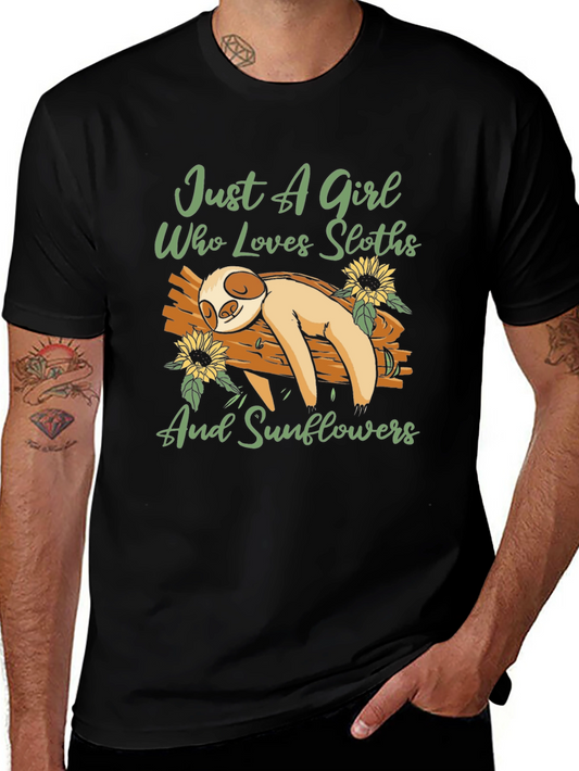 Sloth & Sunflower Graphic T-Shirt