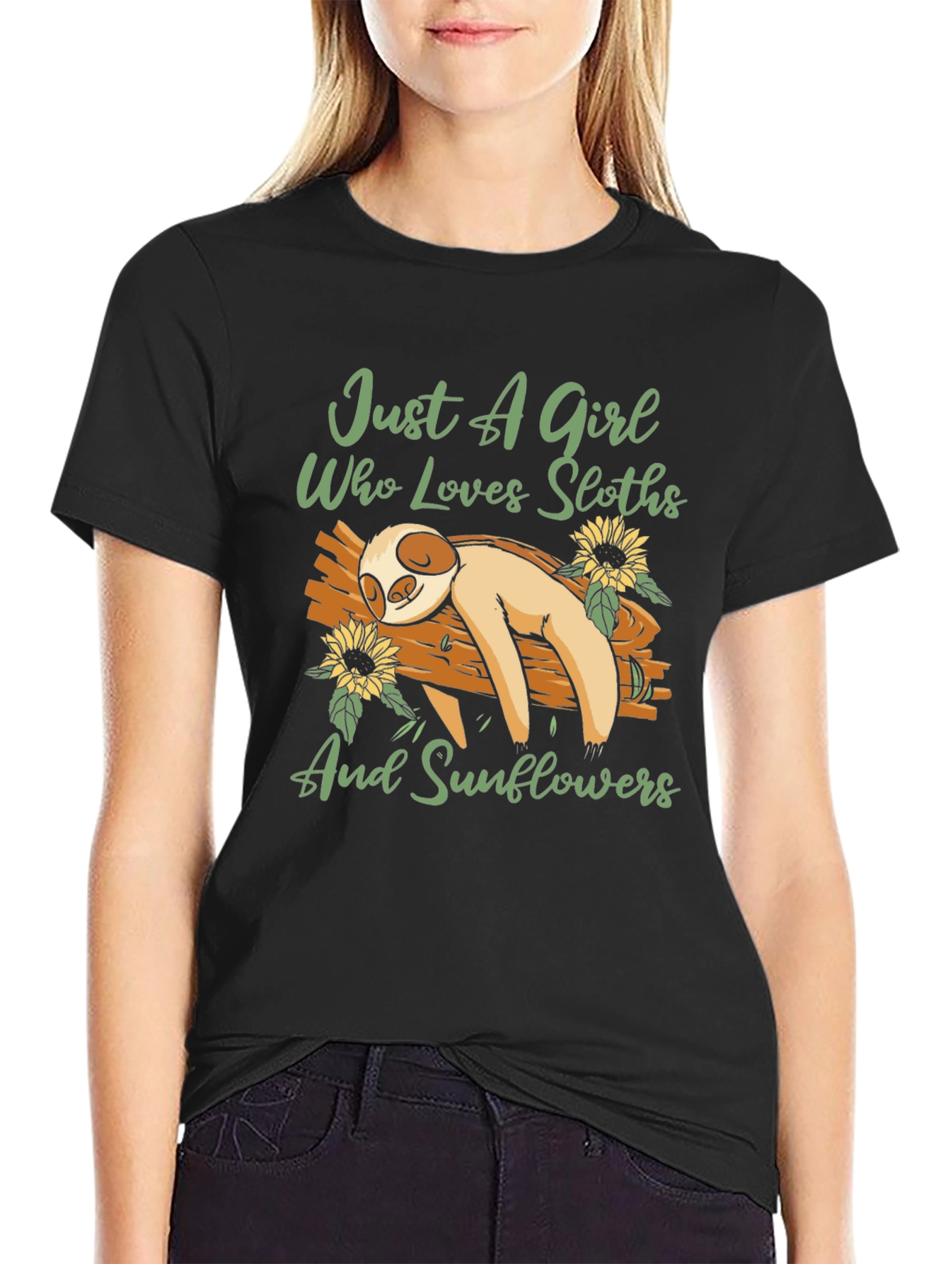 Sloth & Sunflower Graphic T-Shirt