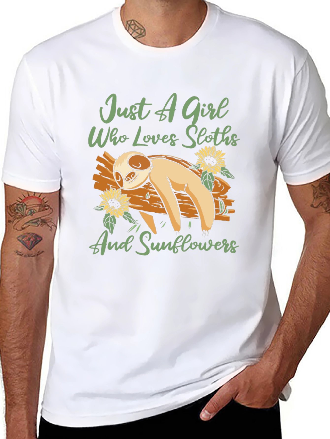 Sloth & Sunflower Graphic T-Shirt