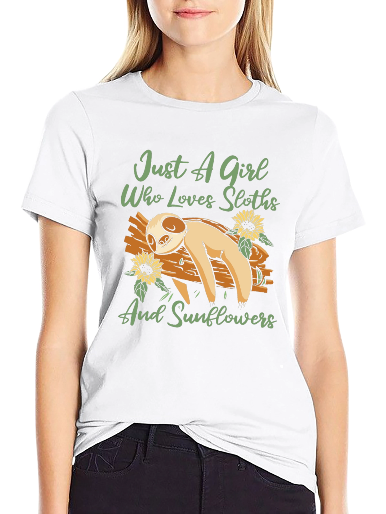 Sloth & Sunflower Graphic T-Shirt