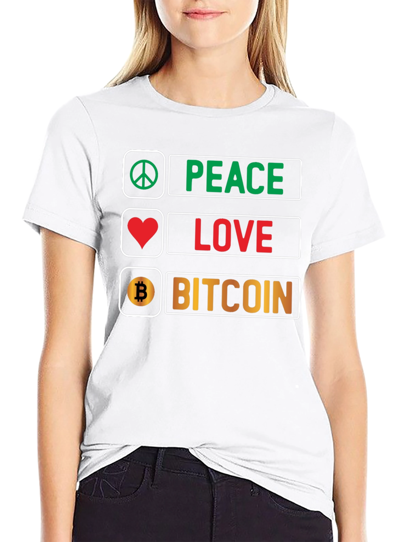 Peace Love Bitcoin T-Shirt