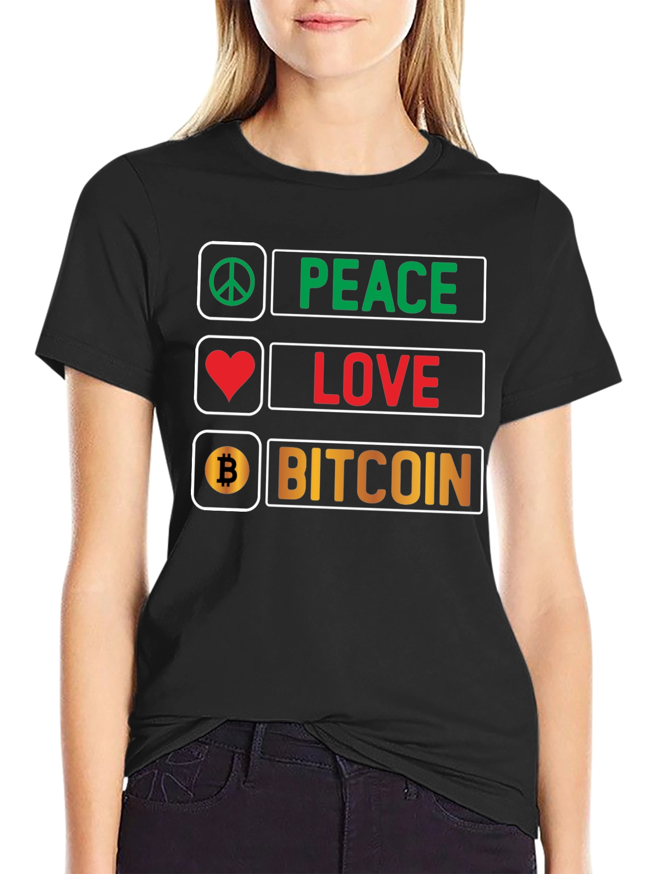 Peace Love Bitcoin T-Shirt