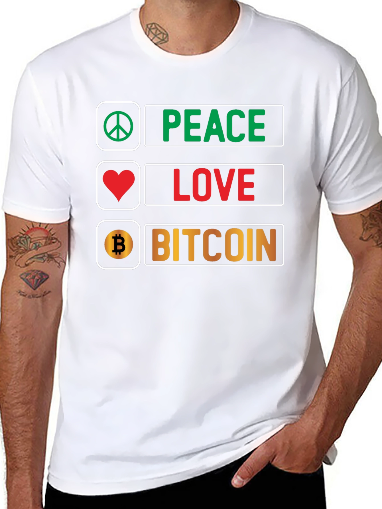 Peace Love Bitcoin T-Shirt