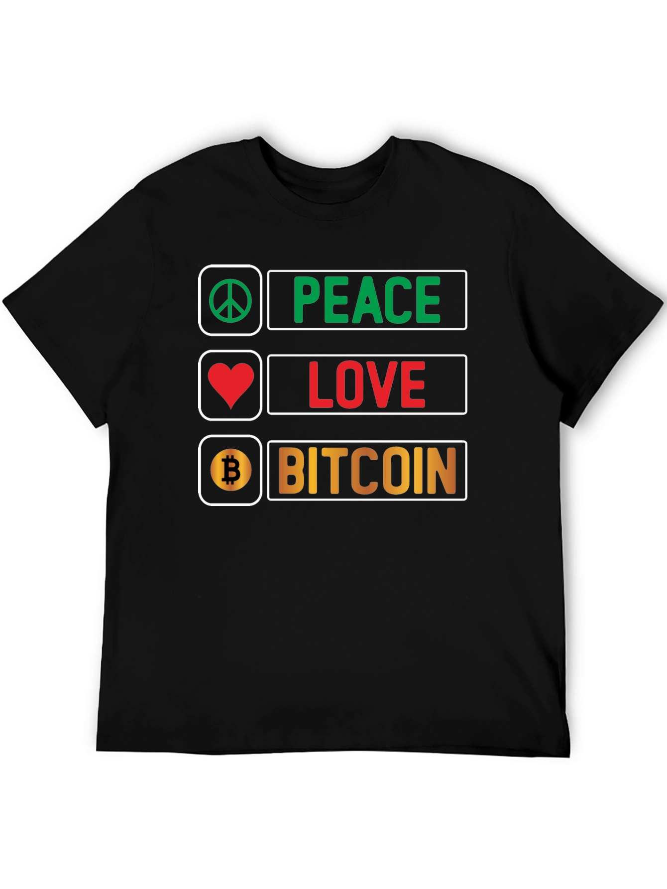 Peace Love Bitcoin T-Shirt