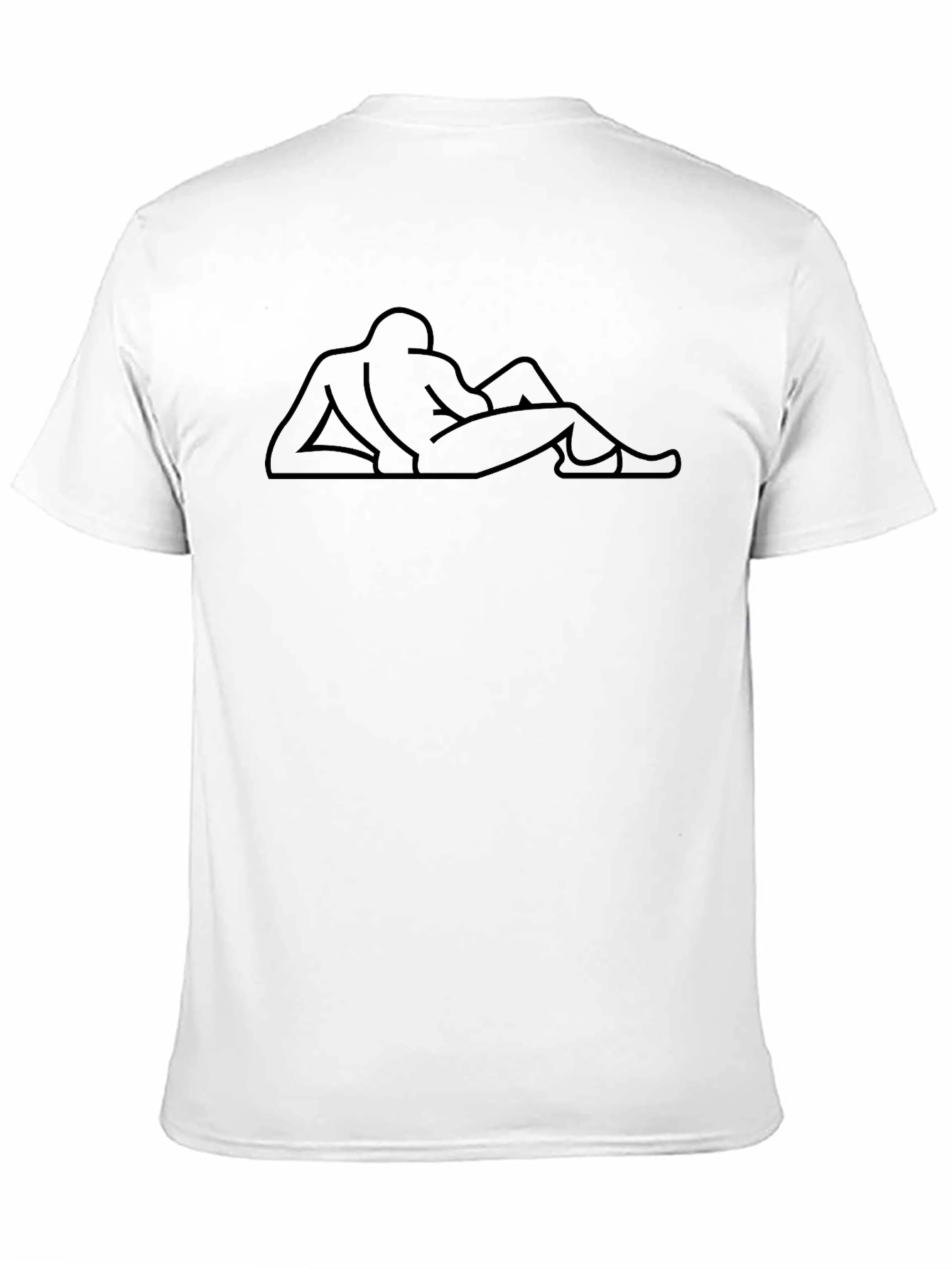 Line Art Reclining Figure Black T-Shirt