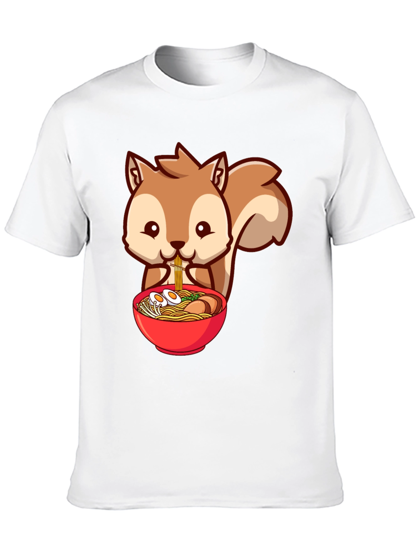 Squirrel Ramen T-Shirt - Cute Cartoon Design