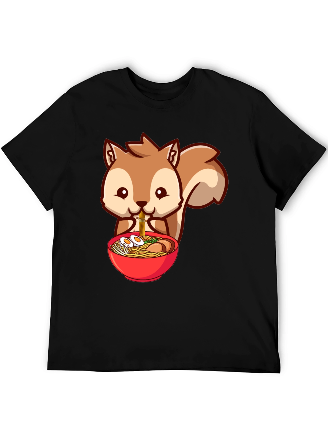 Squirrel Ramen T-Shirt - Cute Cartoon Design
