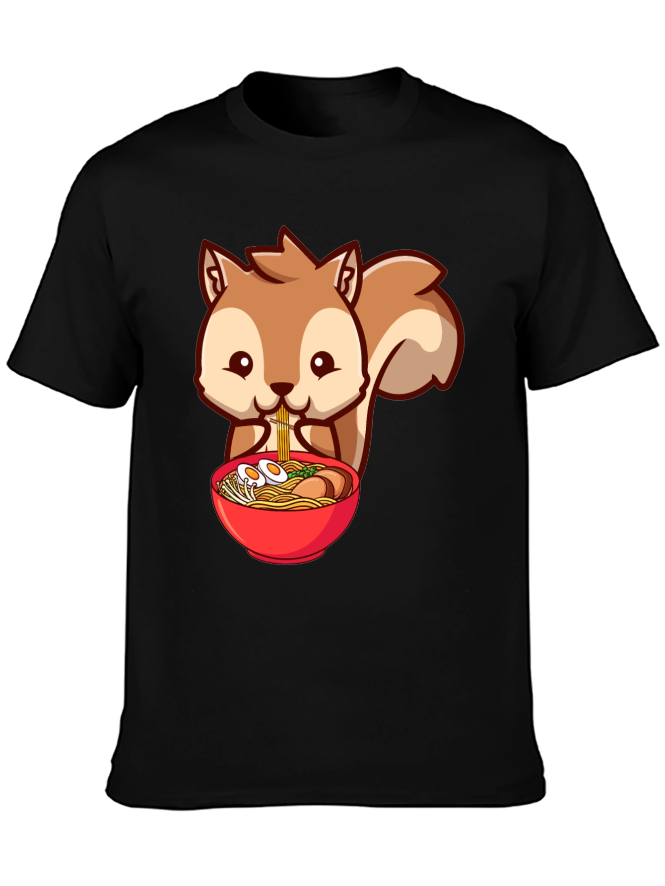 Squirrel Ramen T-Shirt - Cute Cartoon Design