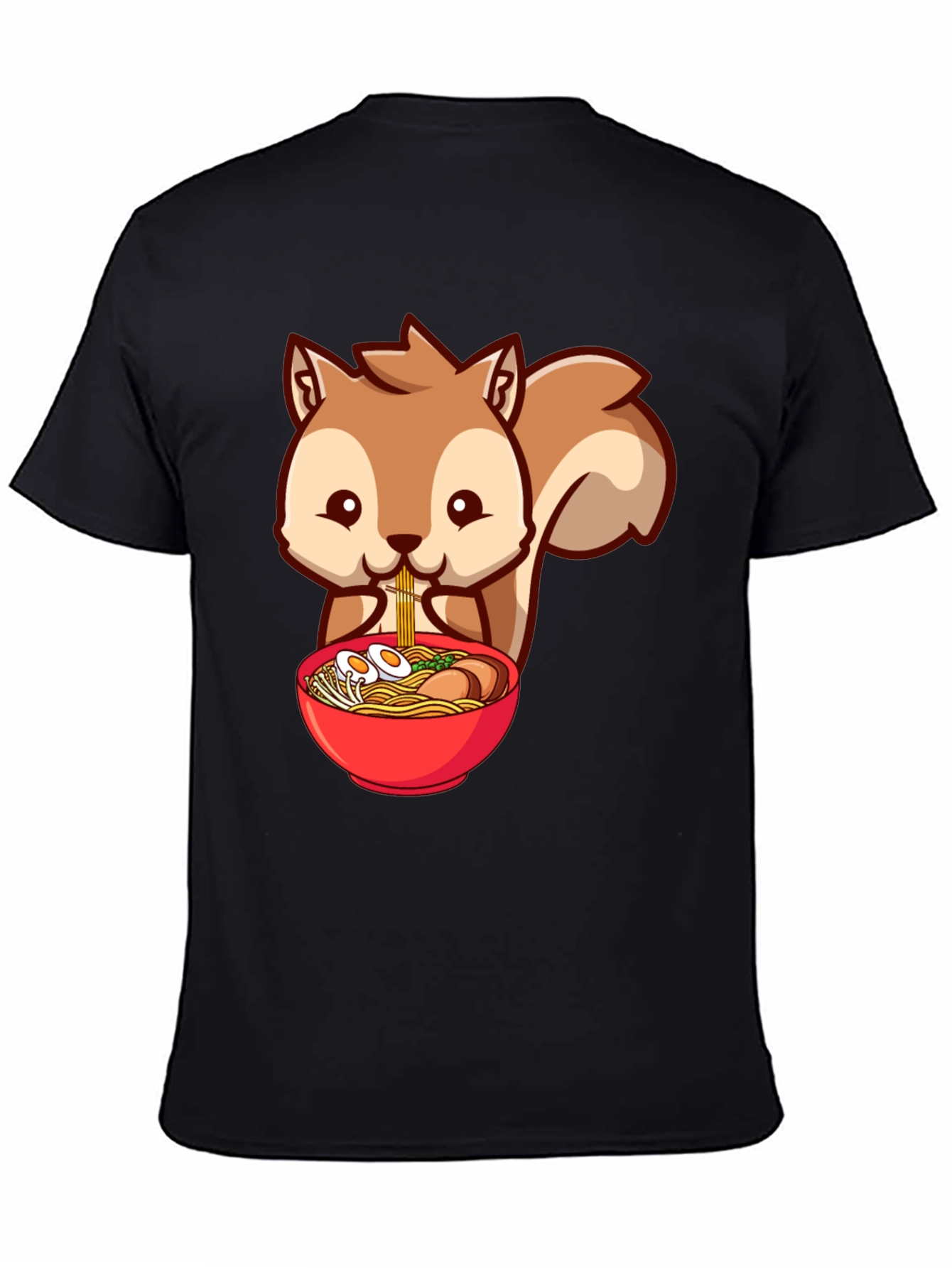 Squirrel Ramen T-Shirt - Cute Cartoon Design