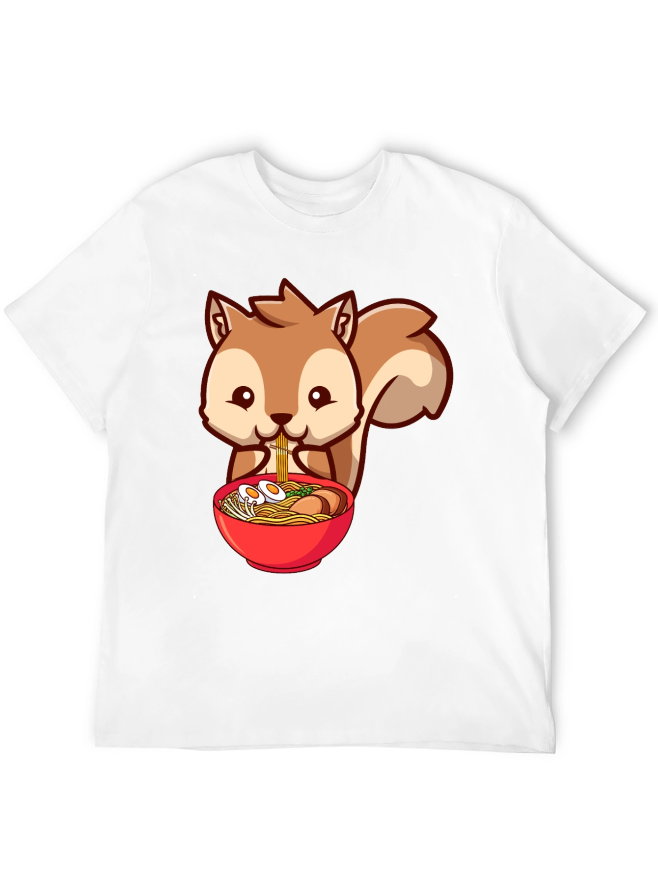 Squirrel Ramen T-Shirt - Cute Cartoon Design