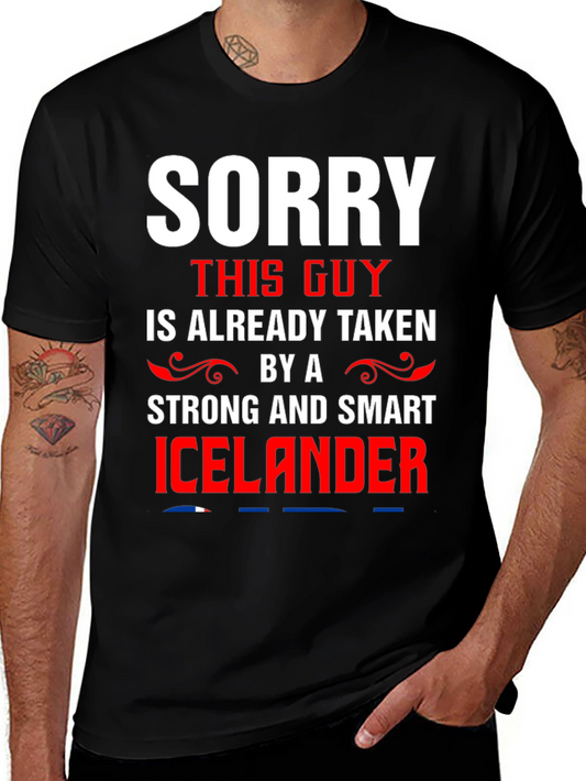 Funny Iceland T-Shirt - Taken By A Strong & Smart Icelander