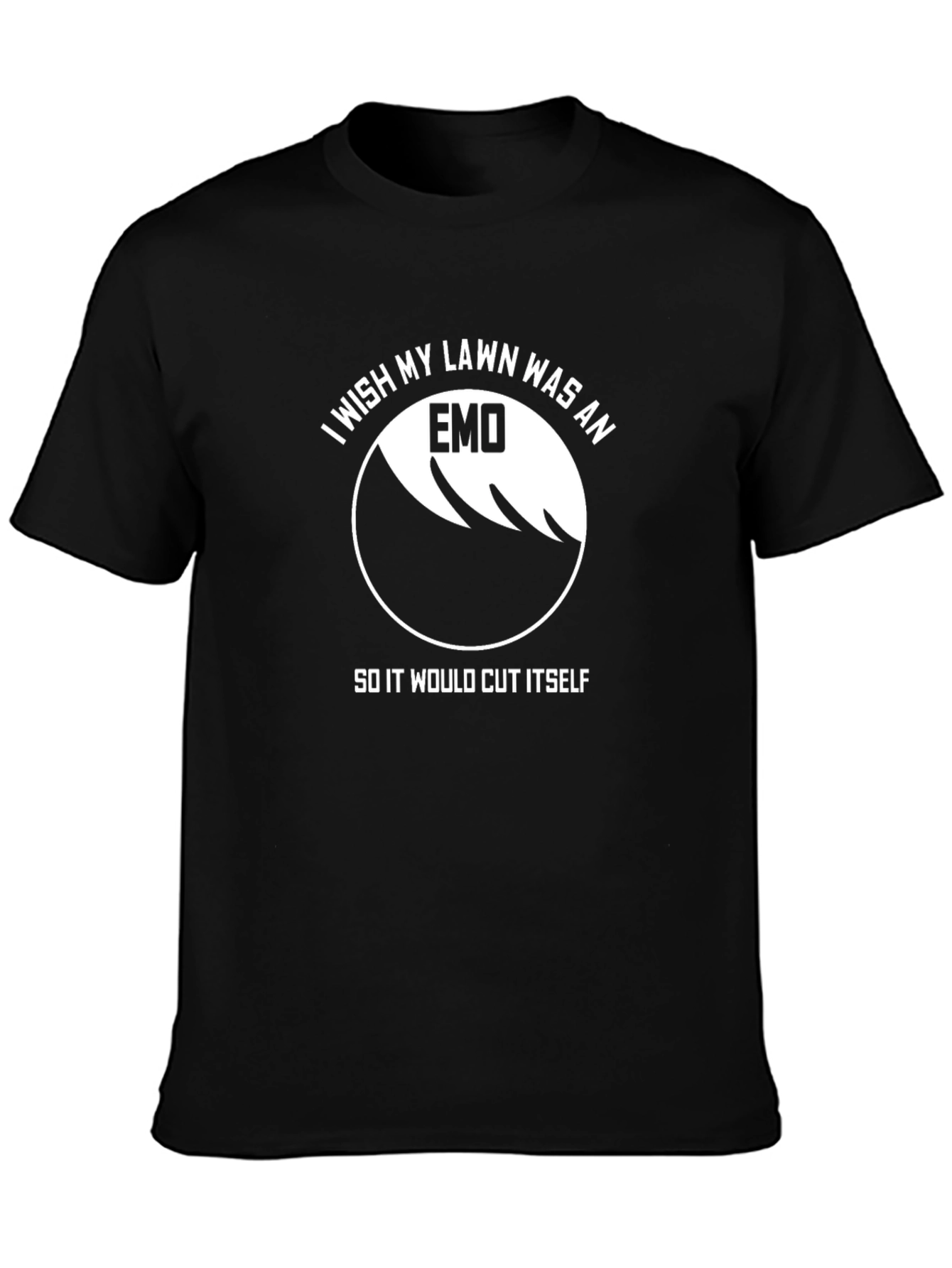 Emo Lawn T-Shirt: Cut Itself Funny Graphic Tee
