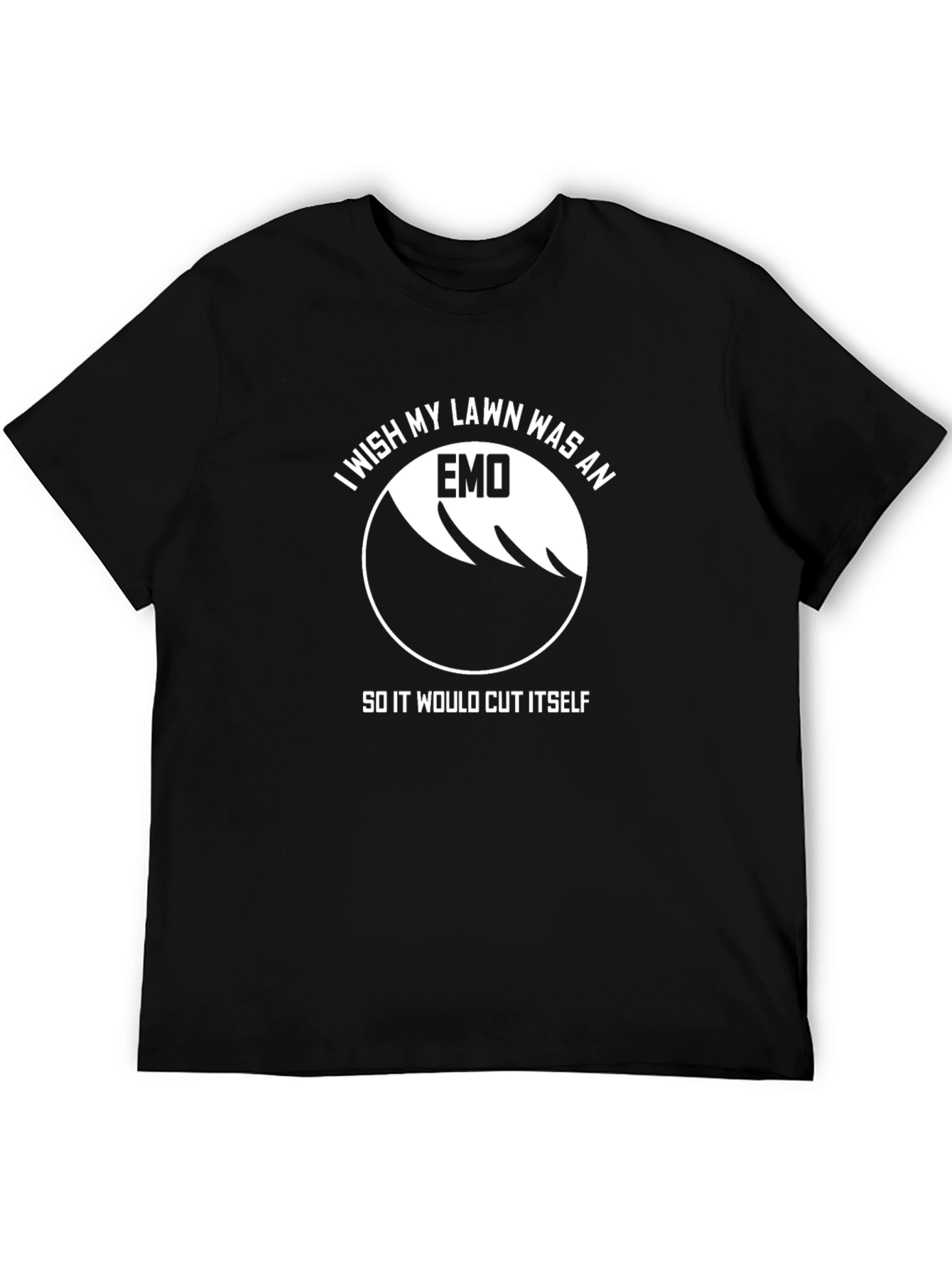 Emo Lawn T-Shirt: Cut Itself Funny Graphic Tee
