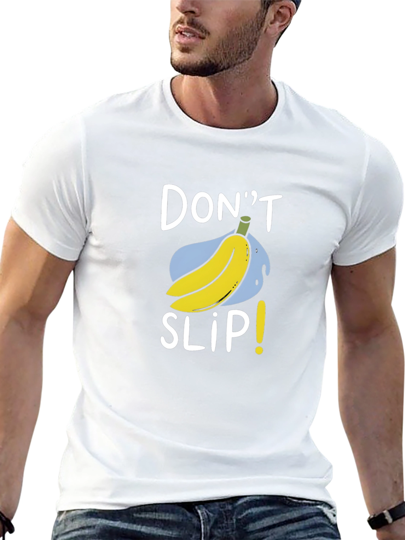 Dont Slip Banana Graphic Tee - Black Cotton T-Shirt