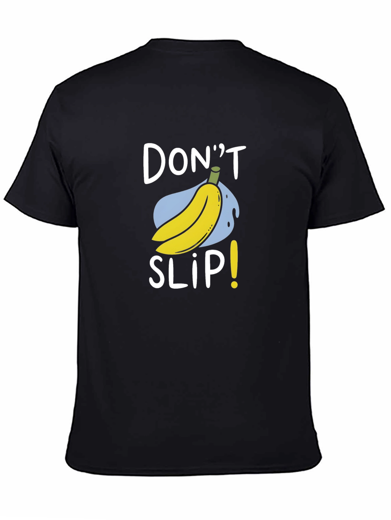 Dont Slip Banana Graphic Tee - Black Cotton T-Shirt