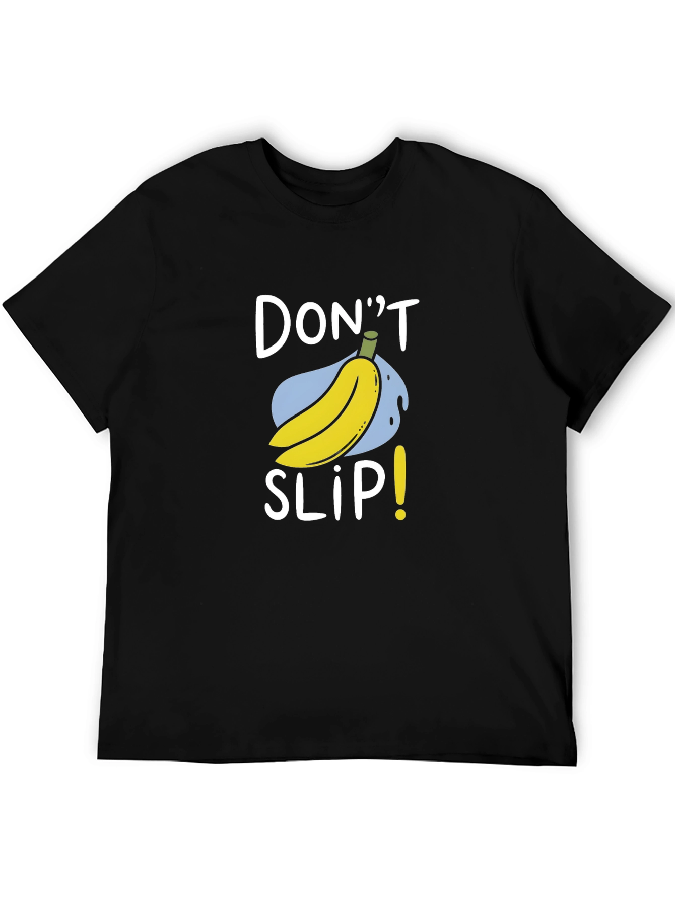 Dont Slip Banana Graphic Tee - Black Cotton T-Shirt