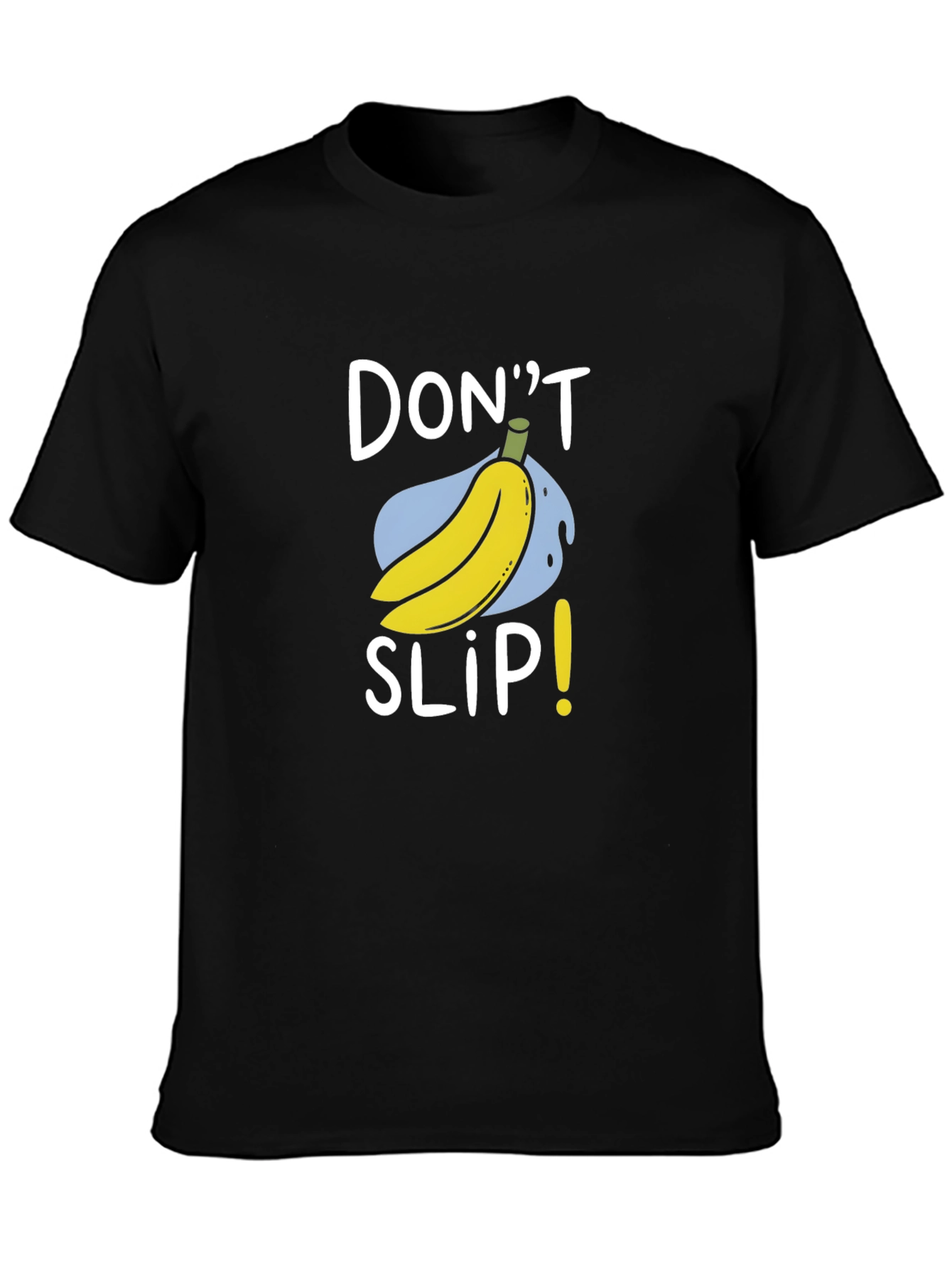 Dont Slip Banana Graphic Tee - Black Cotton T-Shirt