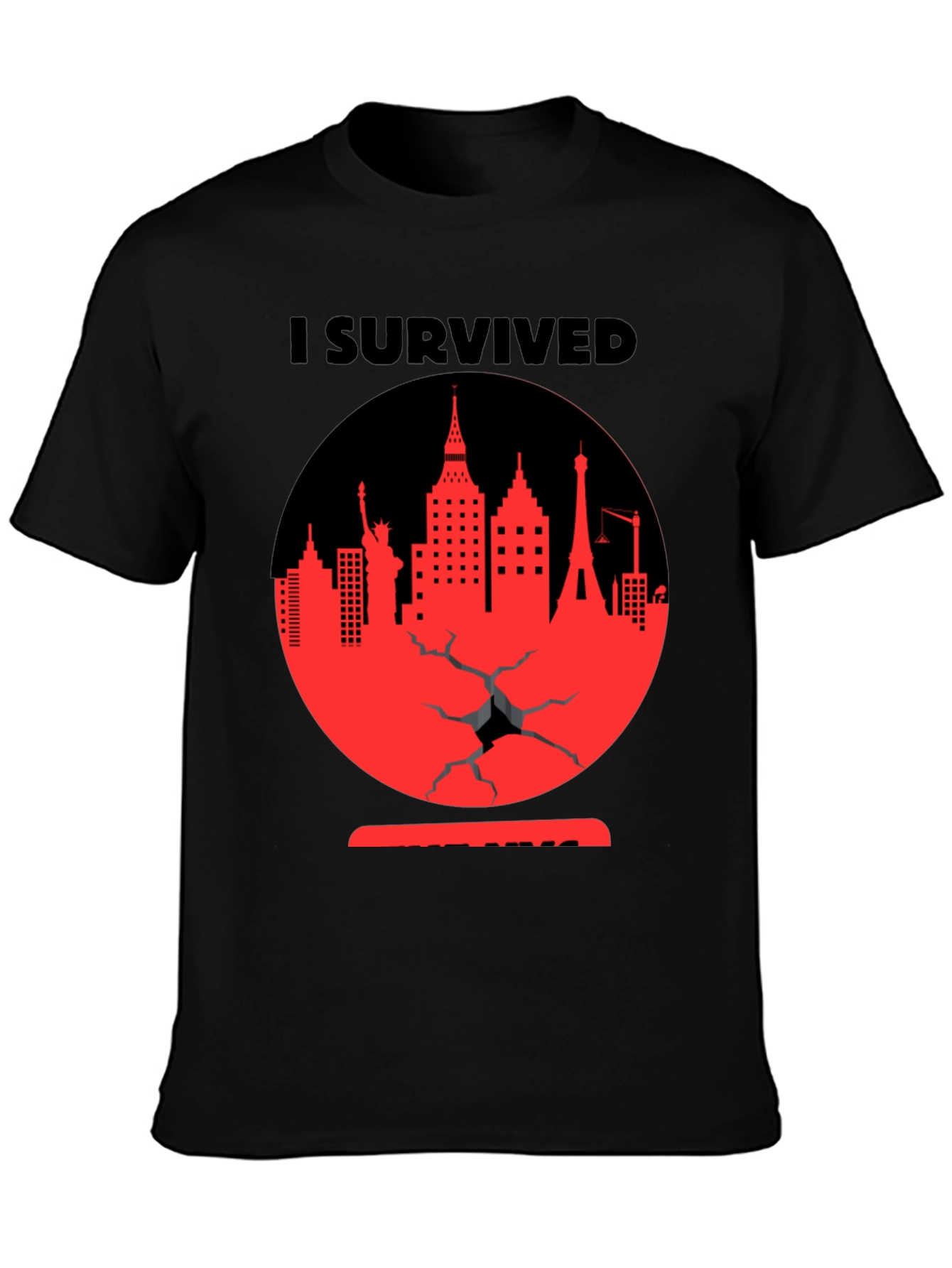 I Survived Cityscape Graphic Tee - Black