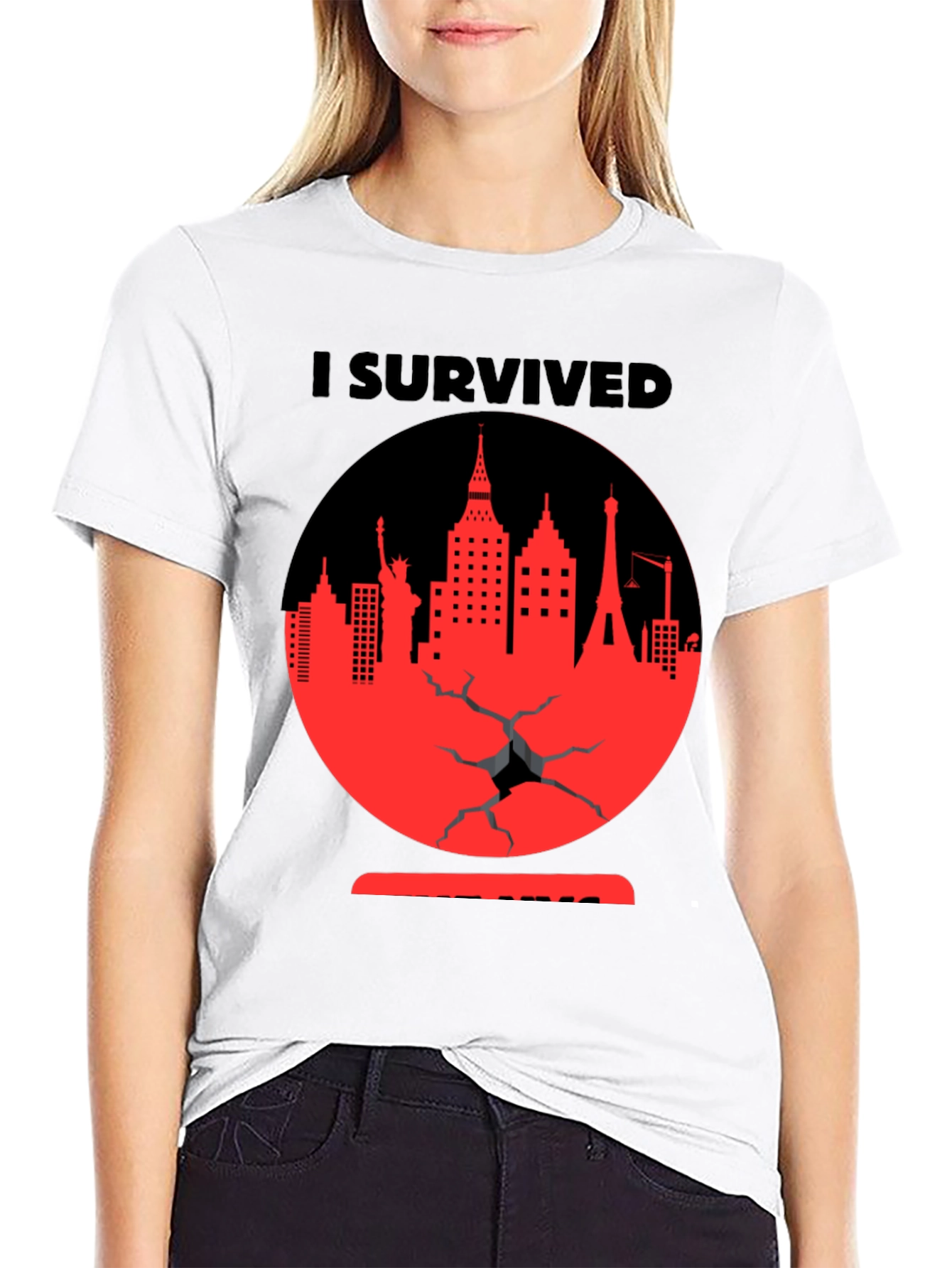 I Survived Cityscape Graphic Tee - Black
