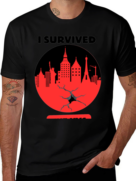 I Survived Cityscape Graphic Tee - Black