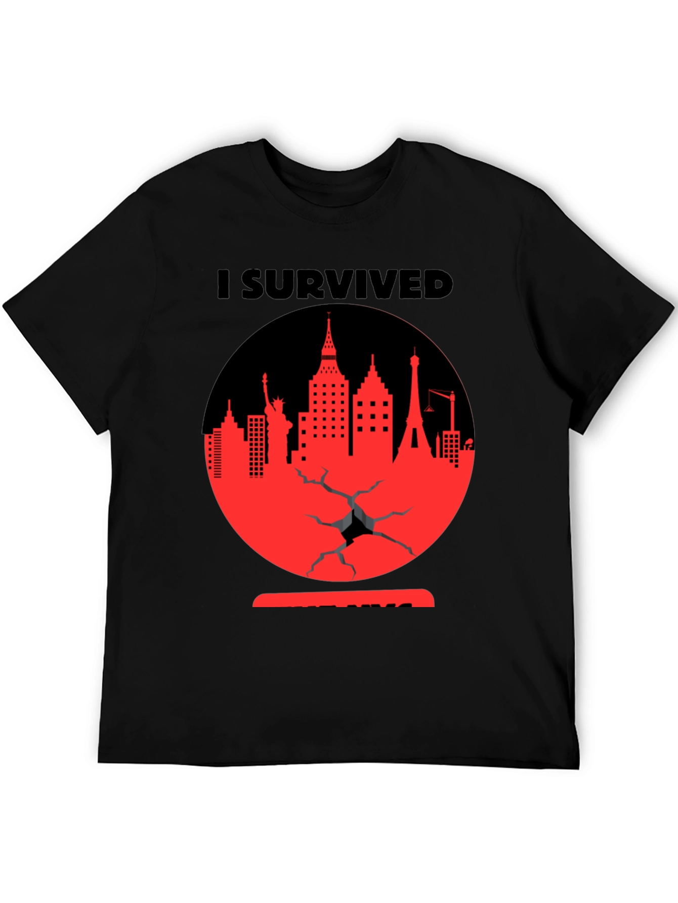 I Survived Cityscape Graphic Tee - Black