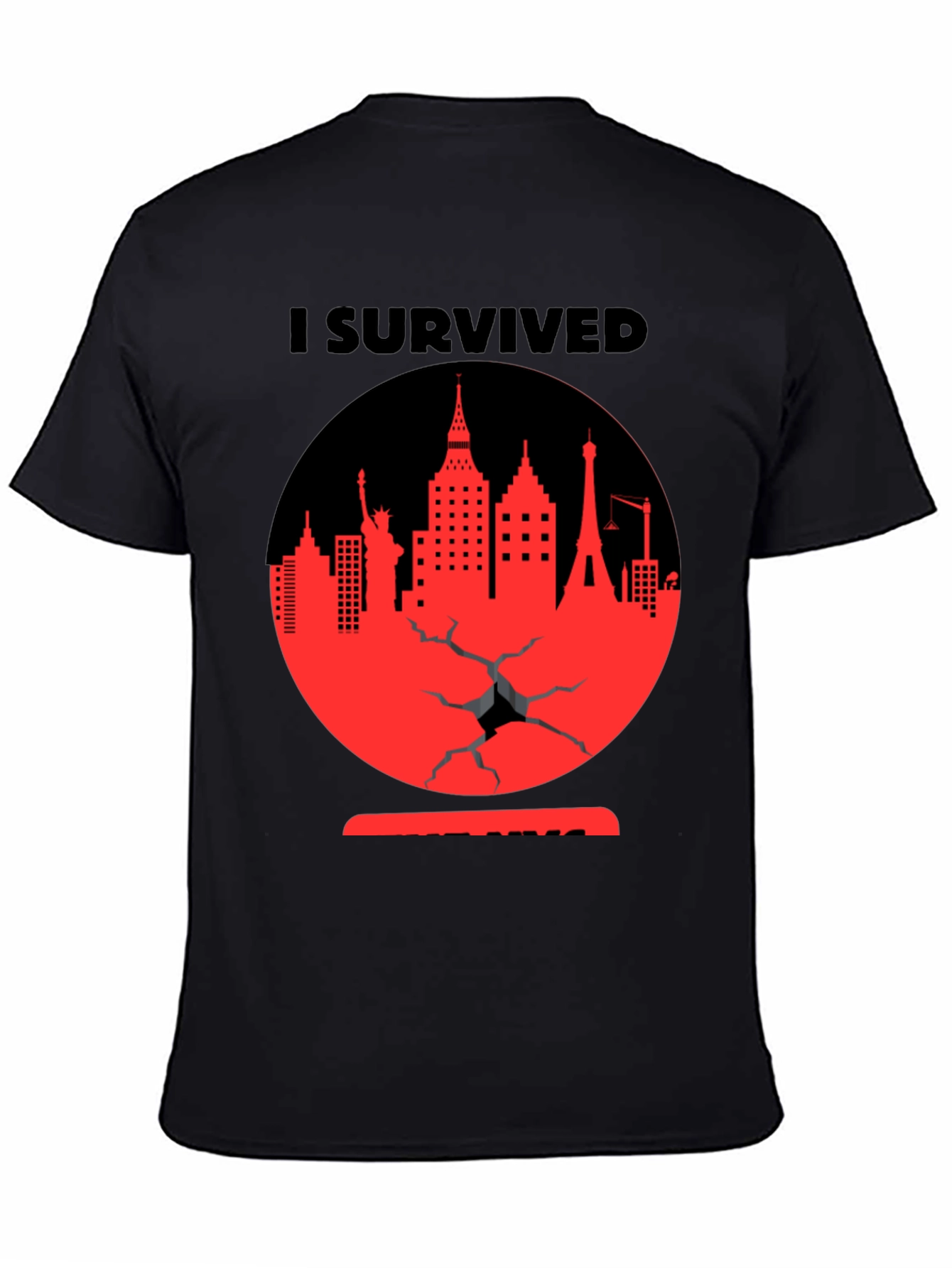 I Survived Cityscape Graphic Tee - Black