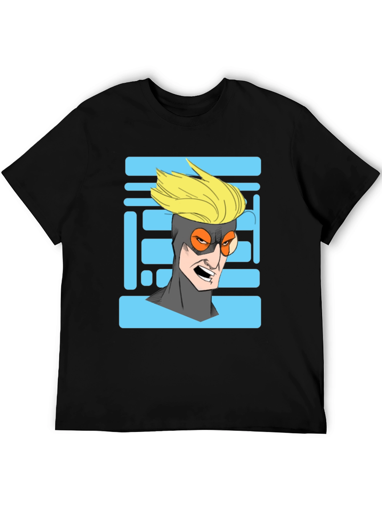 Cool Cartoon Character Graphic Print Black T-Shirt