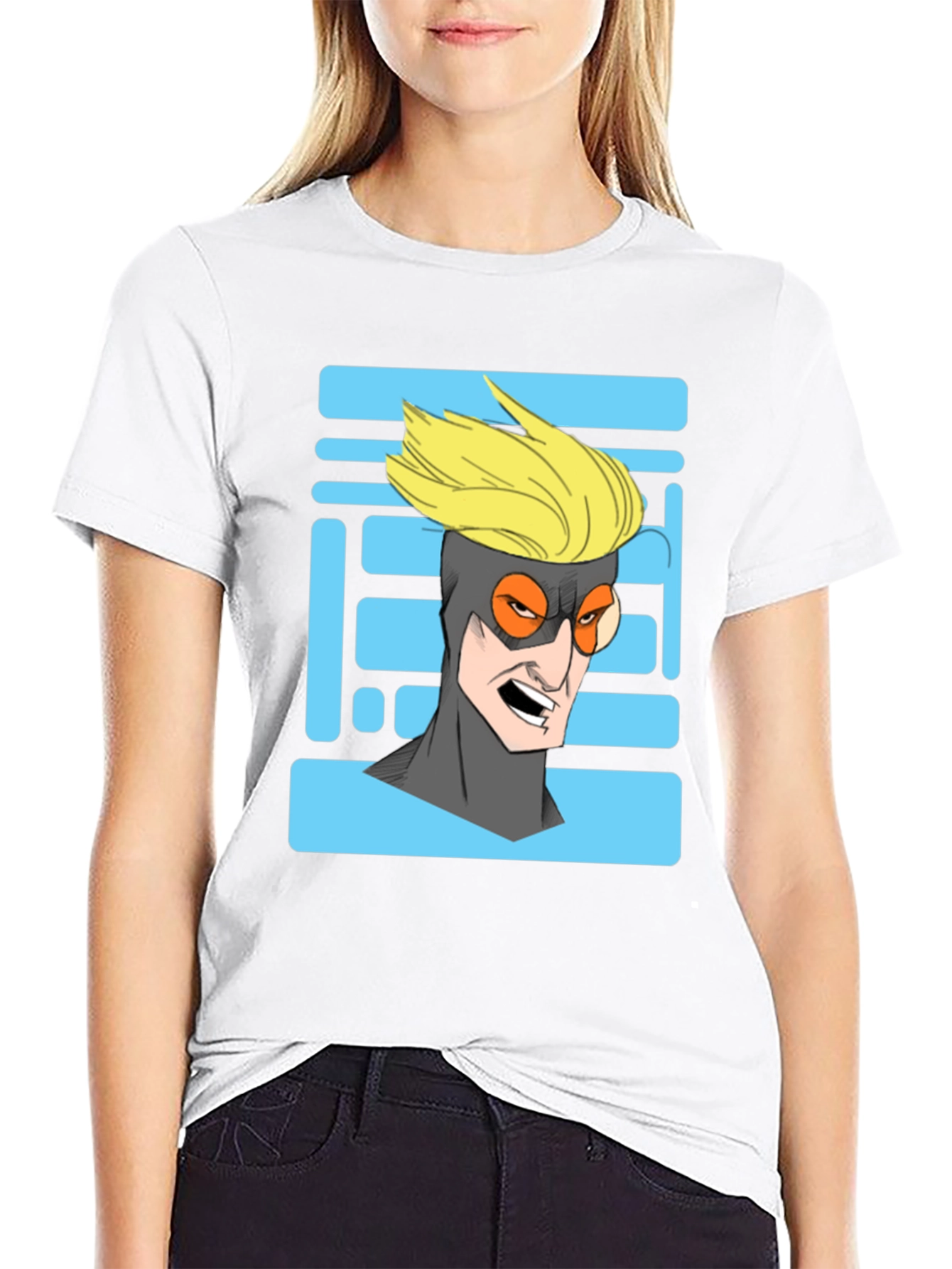 Cool Cartoon Character Graphic Print Black T-Shirt