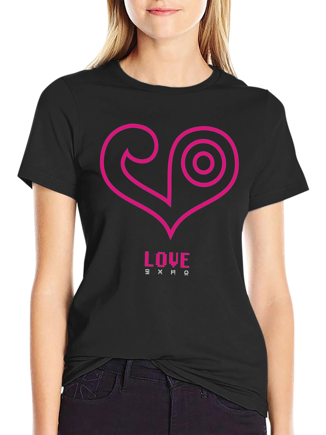 Love Symbol Black Tee