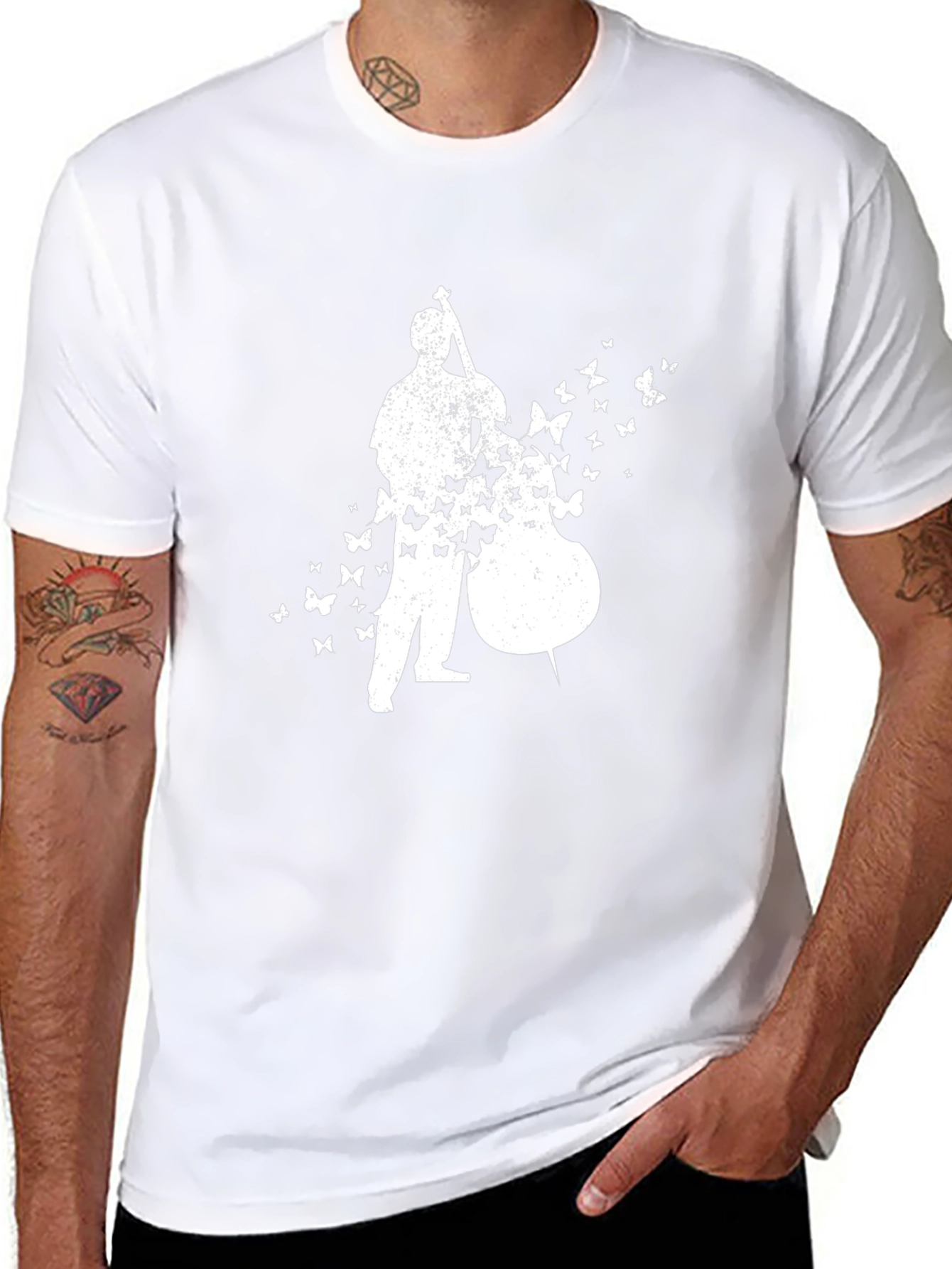 Bass Player Butterfly T-Shirt - Black