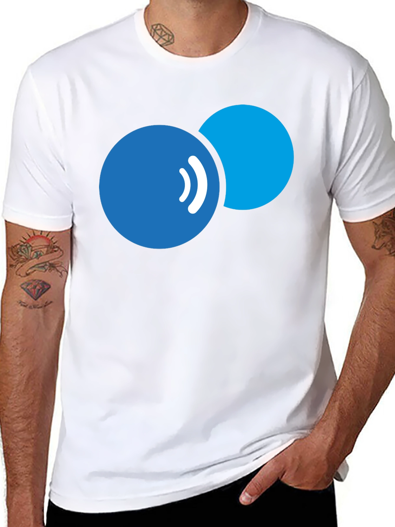 Abstract Bubbles Graphic Tee - Modern Black T-Shirt