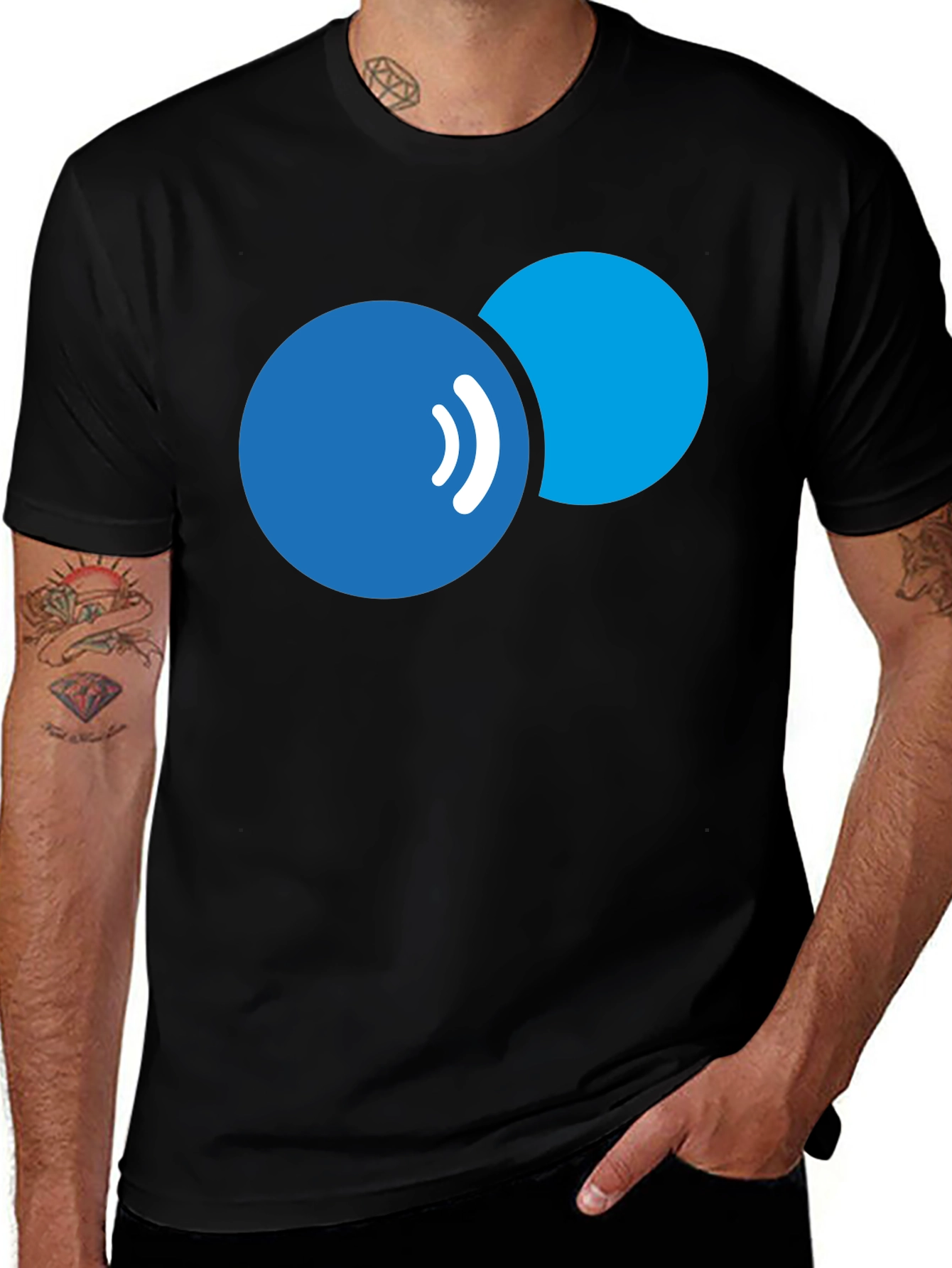 Abstract Bubbles Graphic Tee - Modern Black T-Shirt