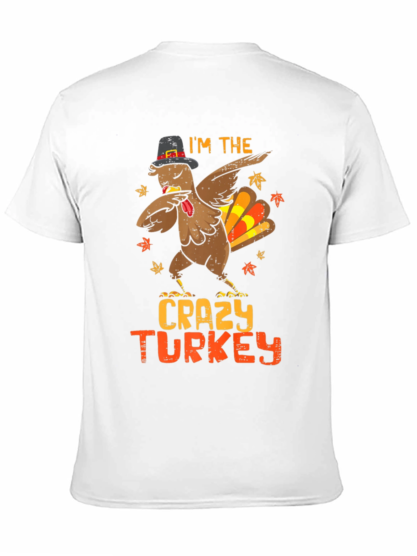 Crazy Turkey Dabbing T-Shirt Thanksgiving Funny Tee