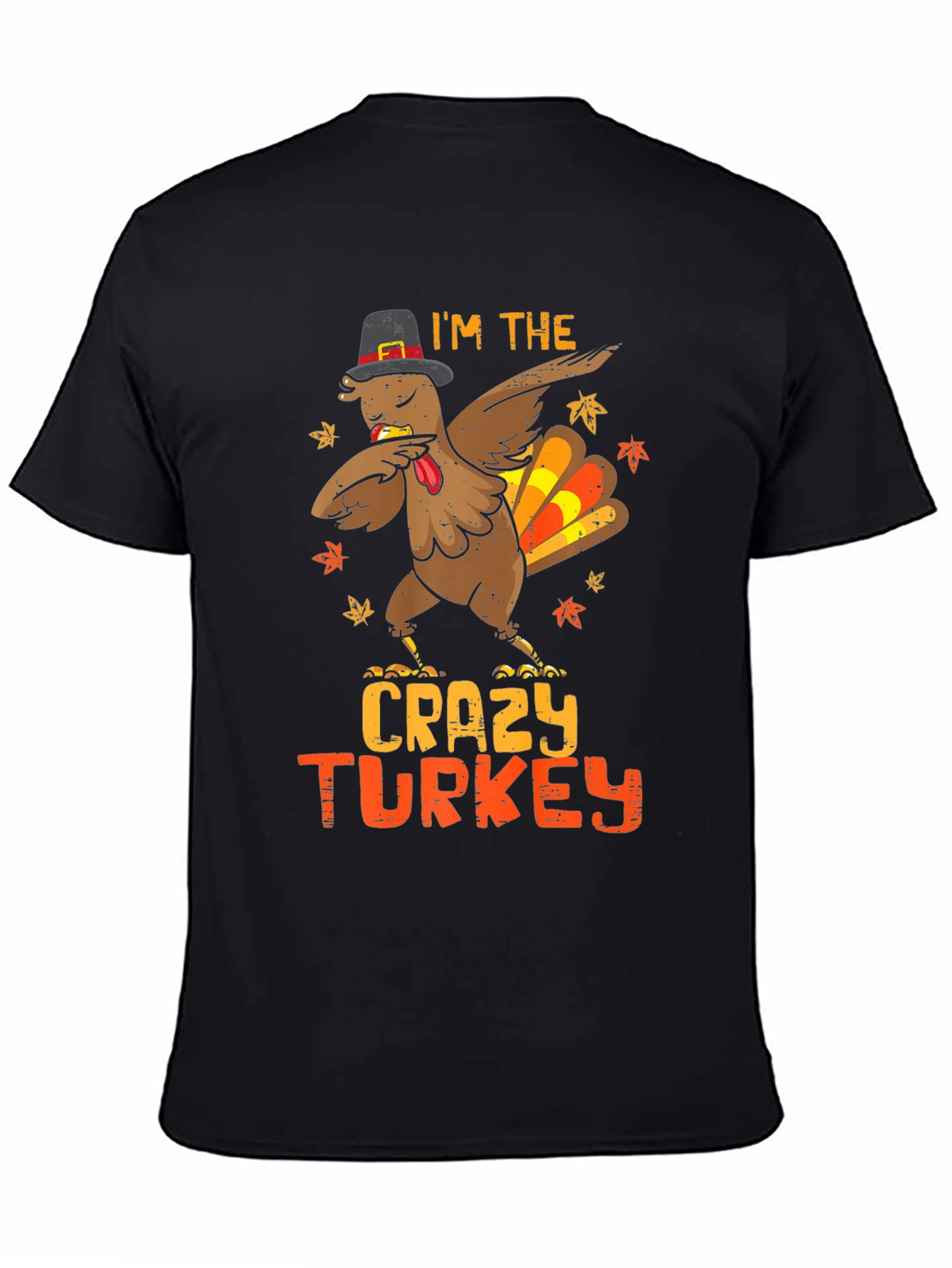 Crazy Turkey Dabbing T-Shirt Thanksgiving Funny Tee
