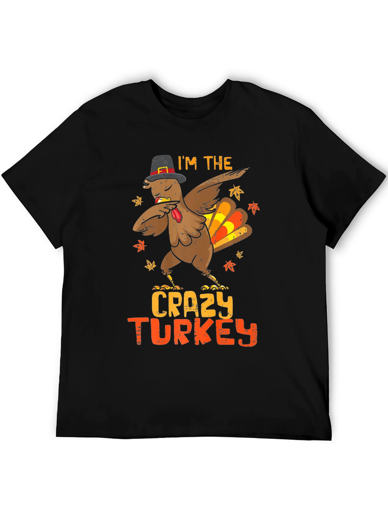 Crazy Turkey Dabbing T-Shirt Thanksgiving Funny Tee