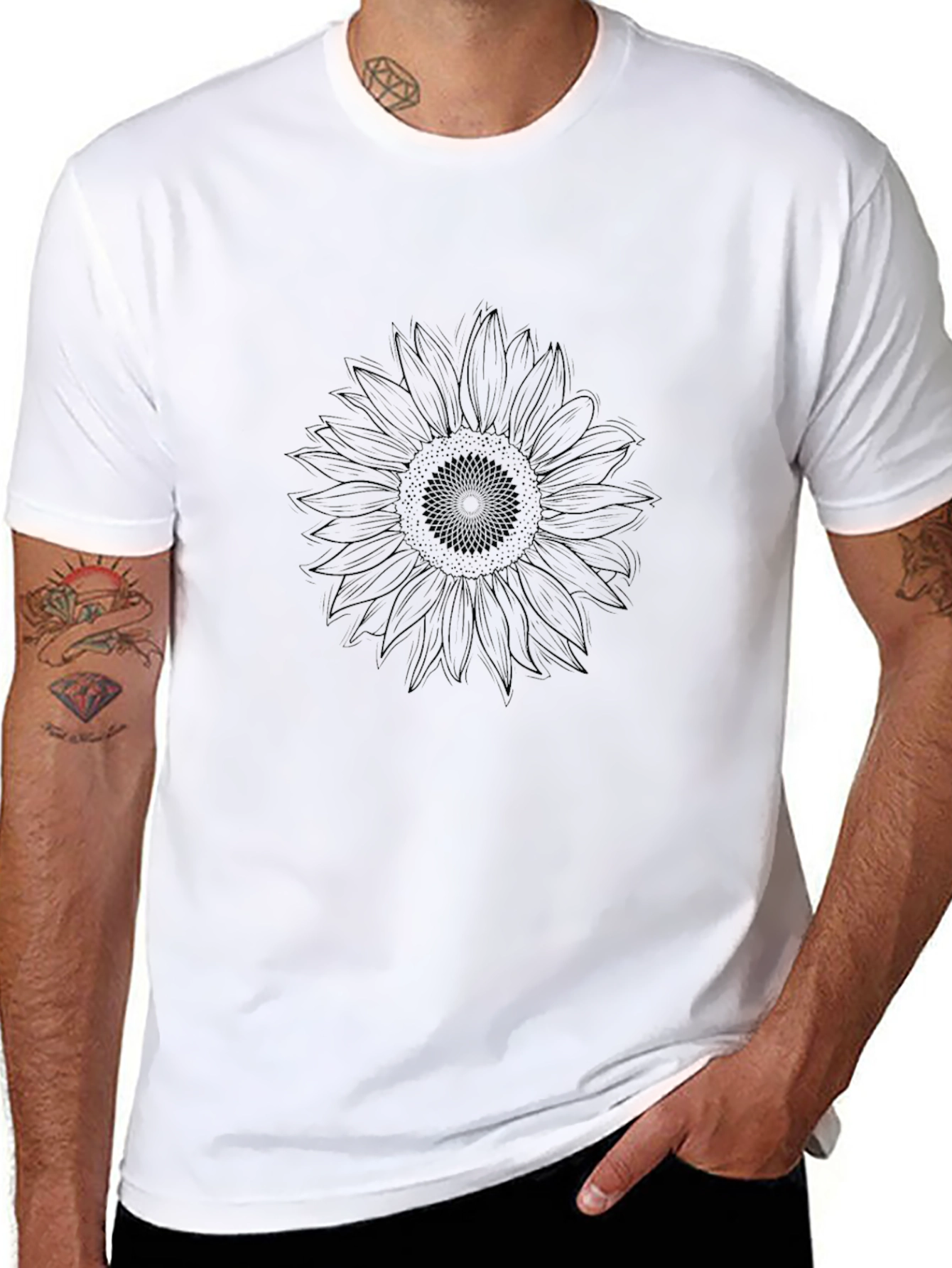 Sunflower Graphic Black T-Shirt