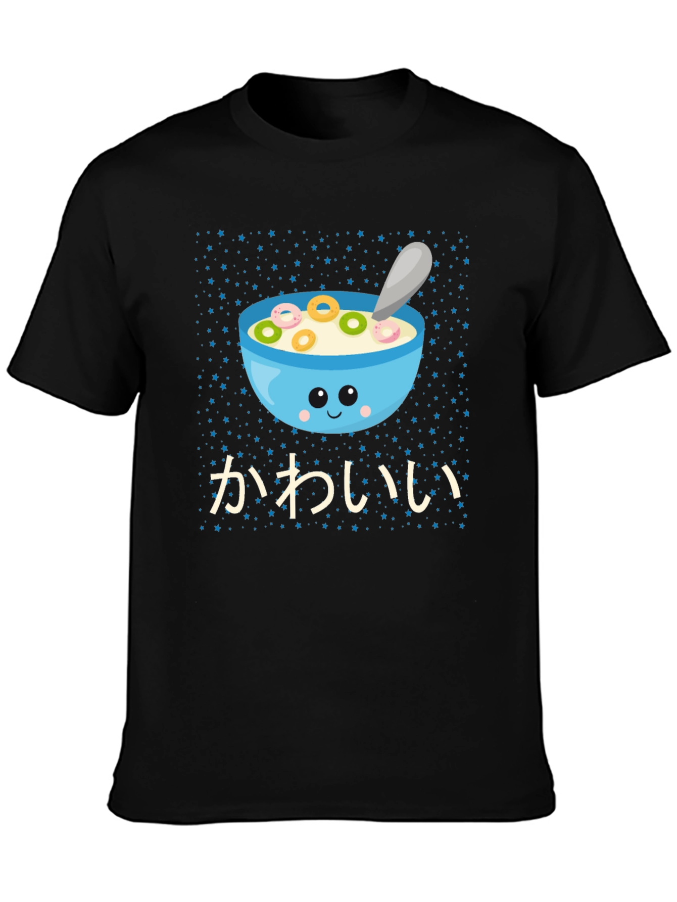 Kawaii Cereal Bowl Graphic T-Shirt