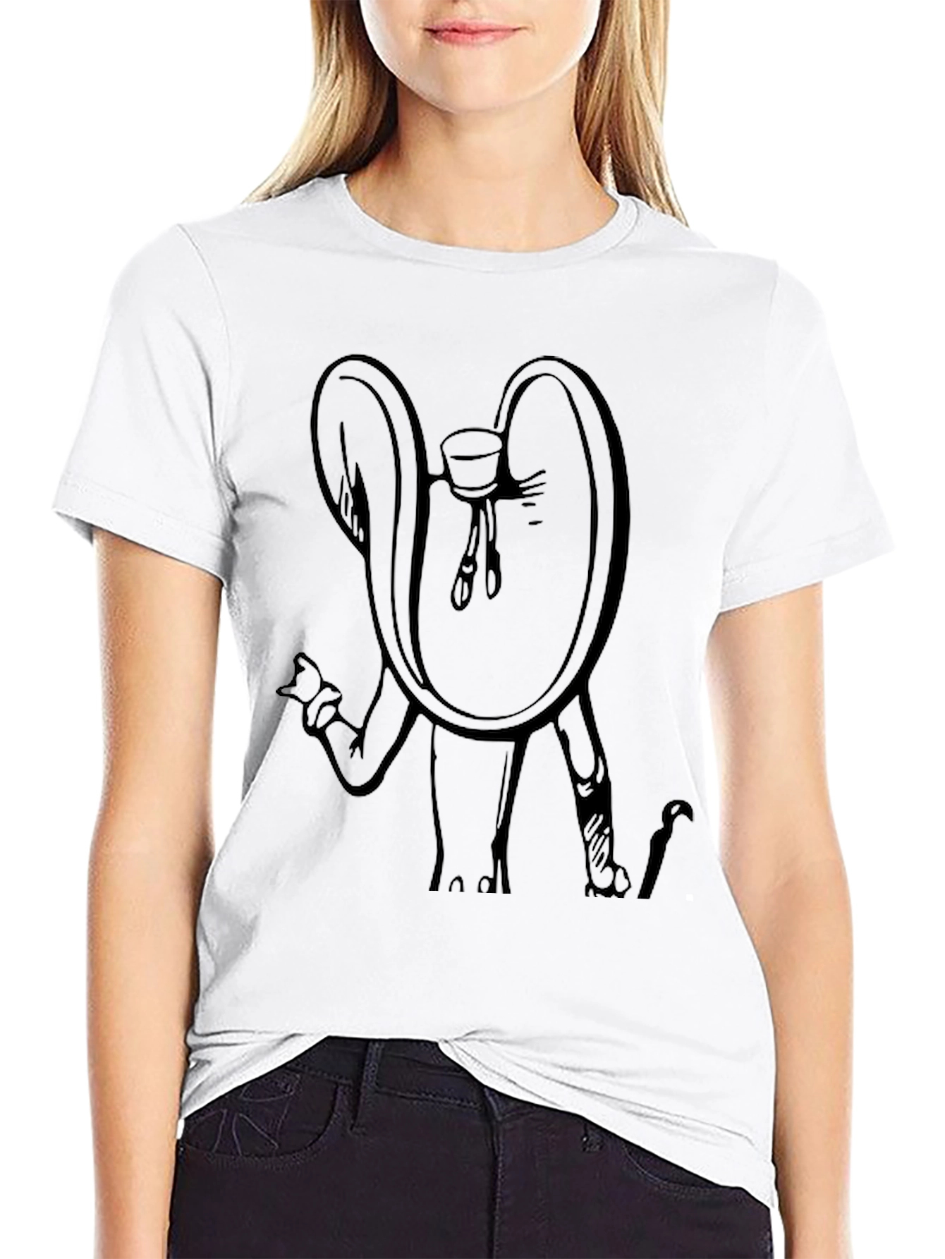 Surreal Clock Graphic Tee - Unique Black T-Shirt