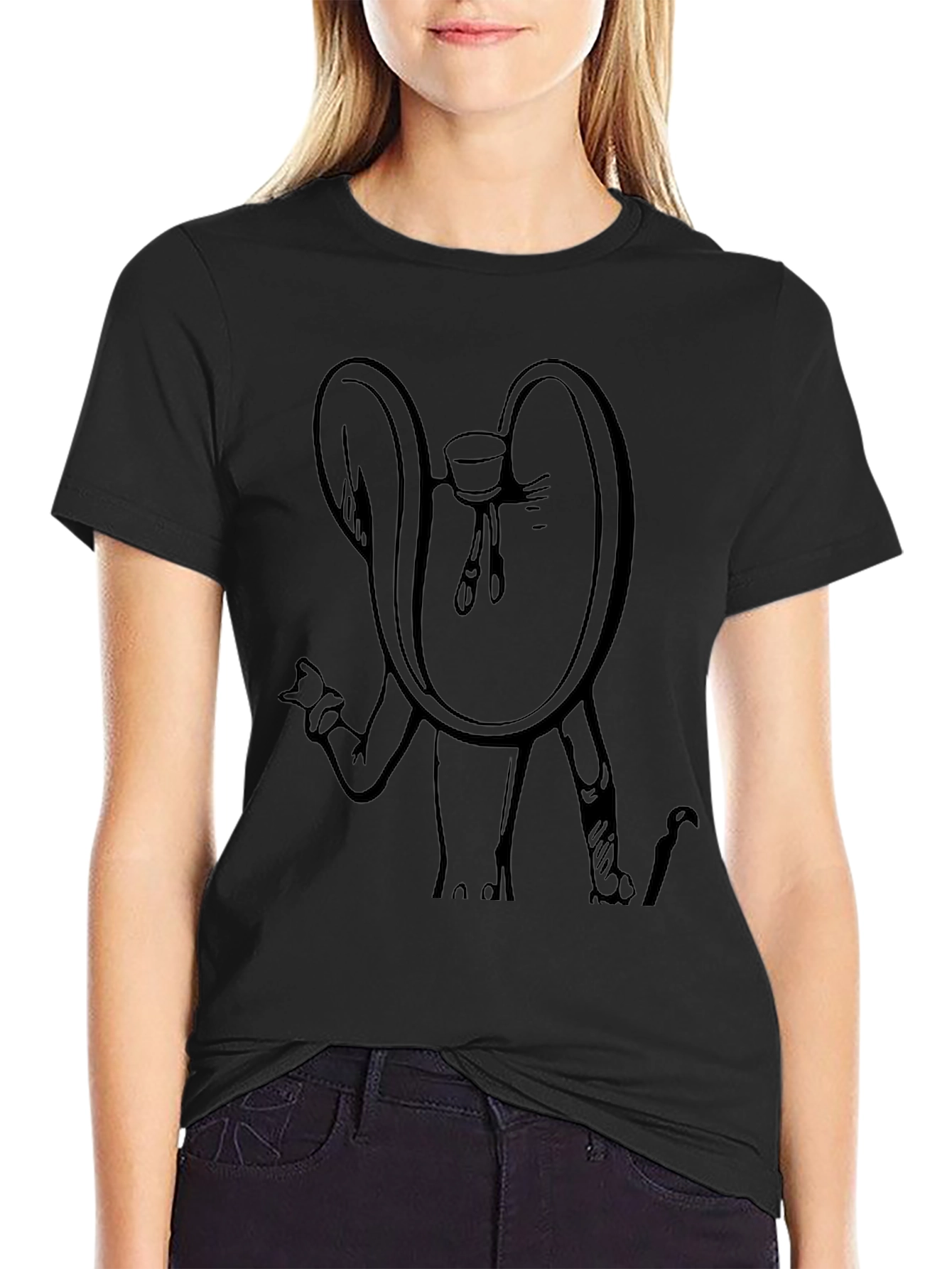 Surreal Clock Graphic Tee - Unique Black T-Shirt